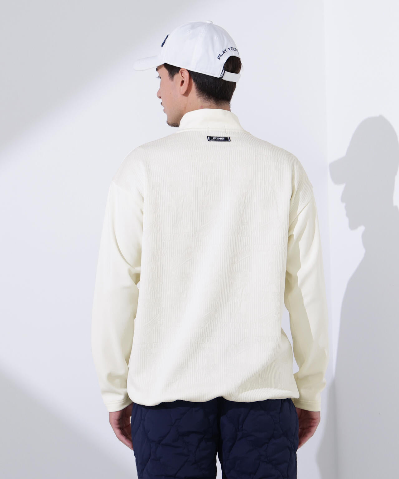 【PING APPAREL】PINGキルトジャガード/全方向ストレッチダンボールニットハーフジップカットソー<NATIVE> (MENS)