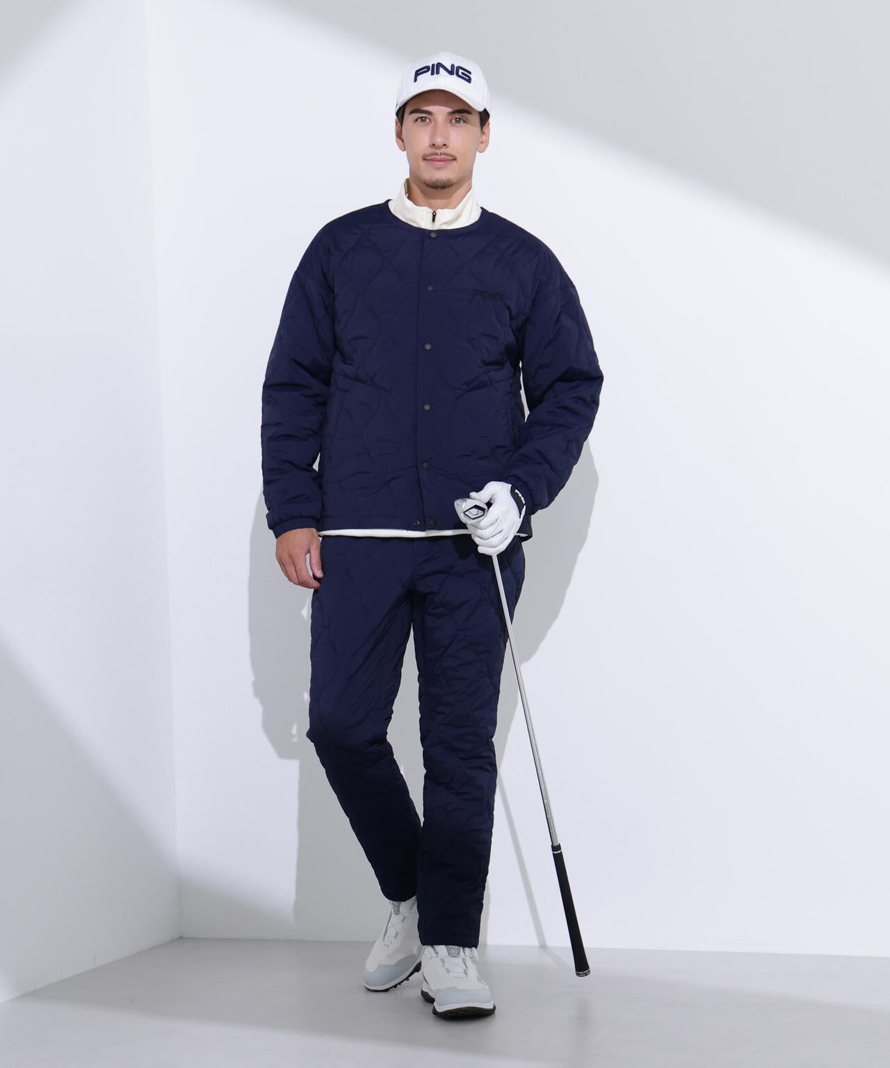 【PING APPAREL】PINGキルトジャガード/全方向ストレッチダンボールニットハーフジップカットソー<NATIVE> (MENS)