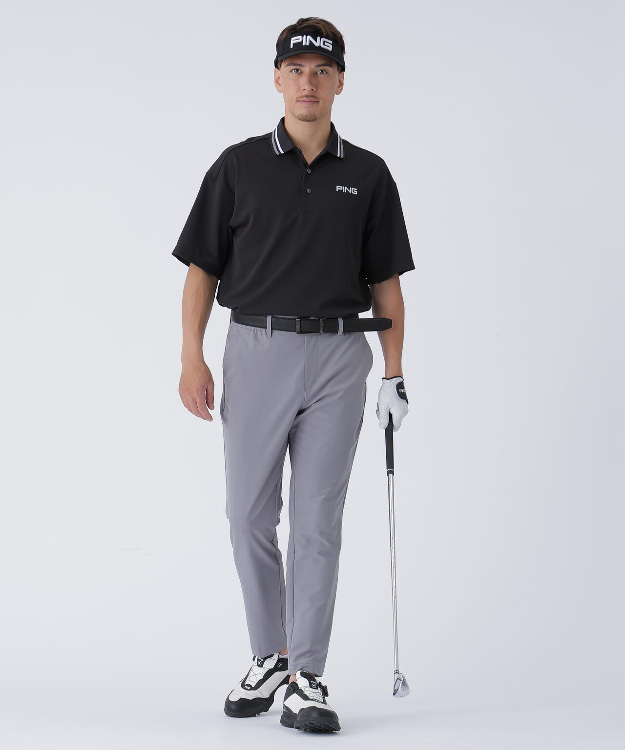 【PING APPAREL】Wメッシュ アセイヤーン半袖ポロシャツ <EARLY AUTUMN> (MENS)