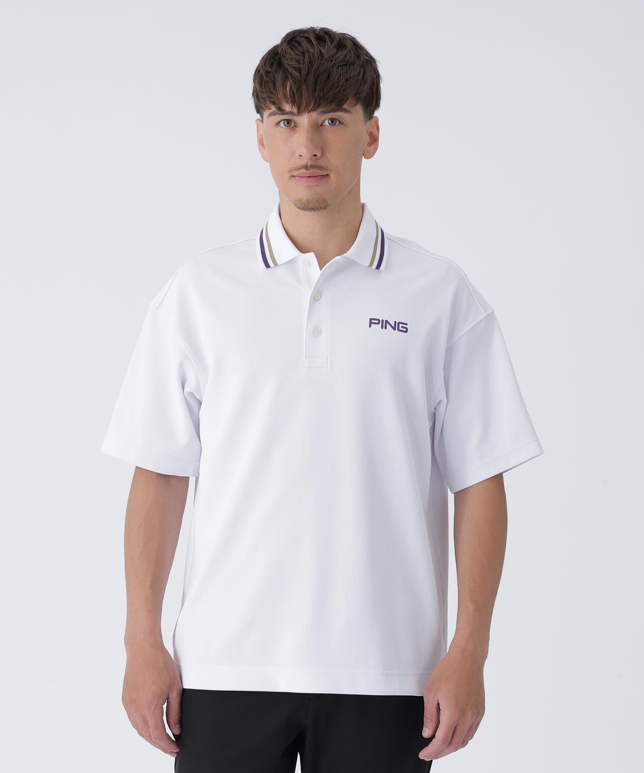 【PING APPAREL】Wメッシュ アセイヤーン半袖ポロシャツ <EARLY AUTUMN> (MENS)