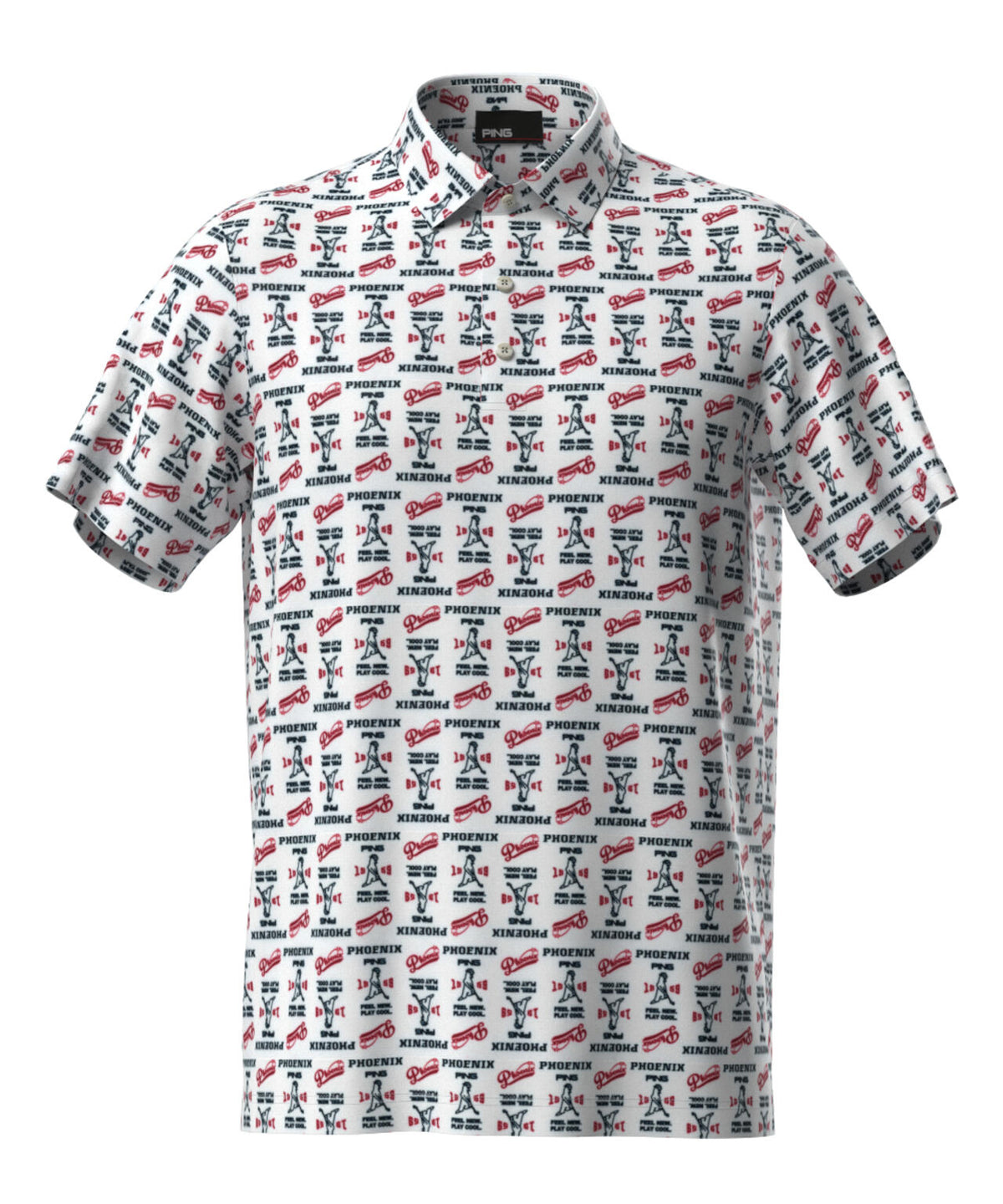 【PING APPAREL】ドットメッシュ総柄半袖ポロシャツ (MENS)