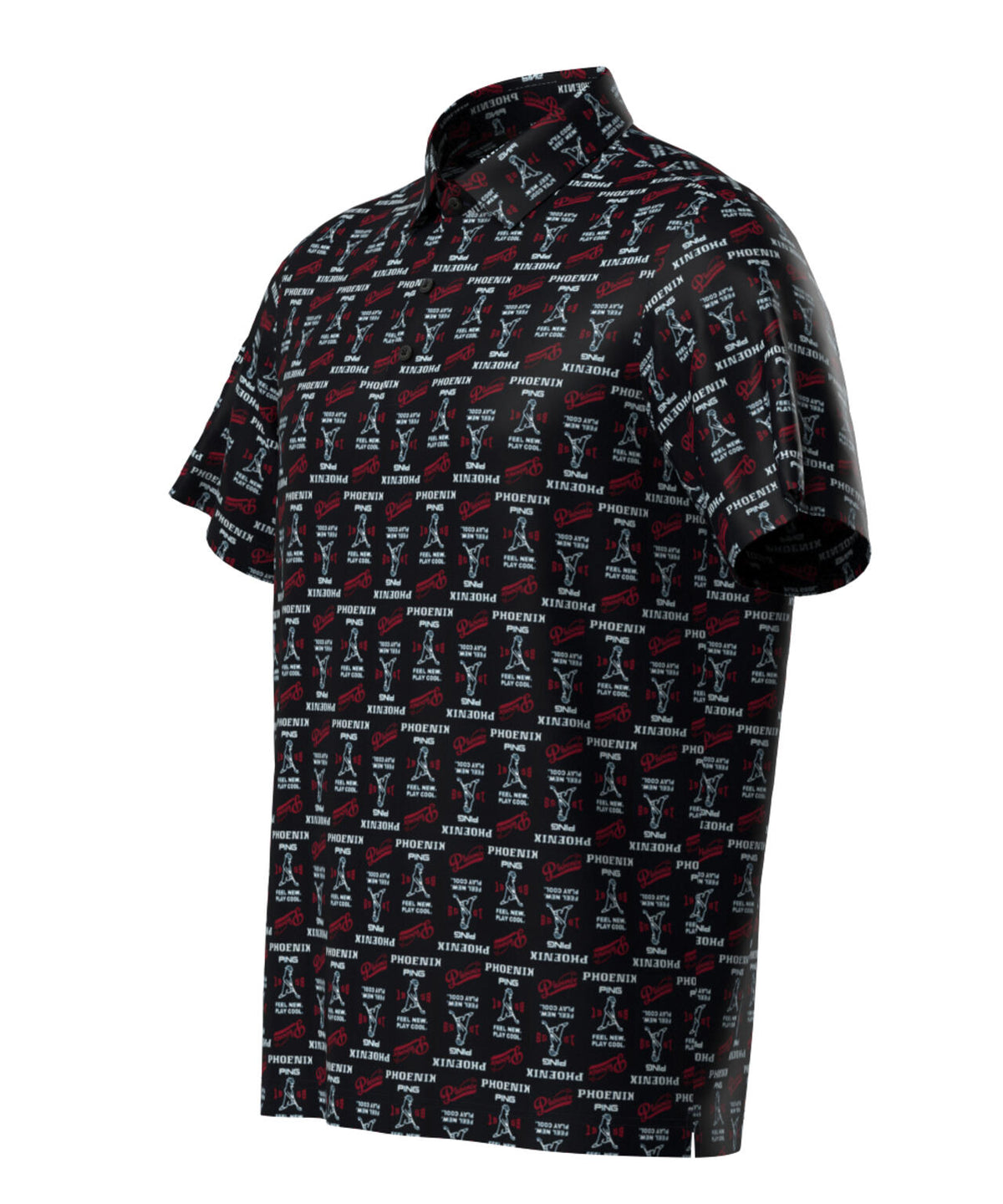 【PING APPAREL】ドットメッシュ総柄半袖ポロシャツ (MENS)