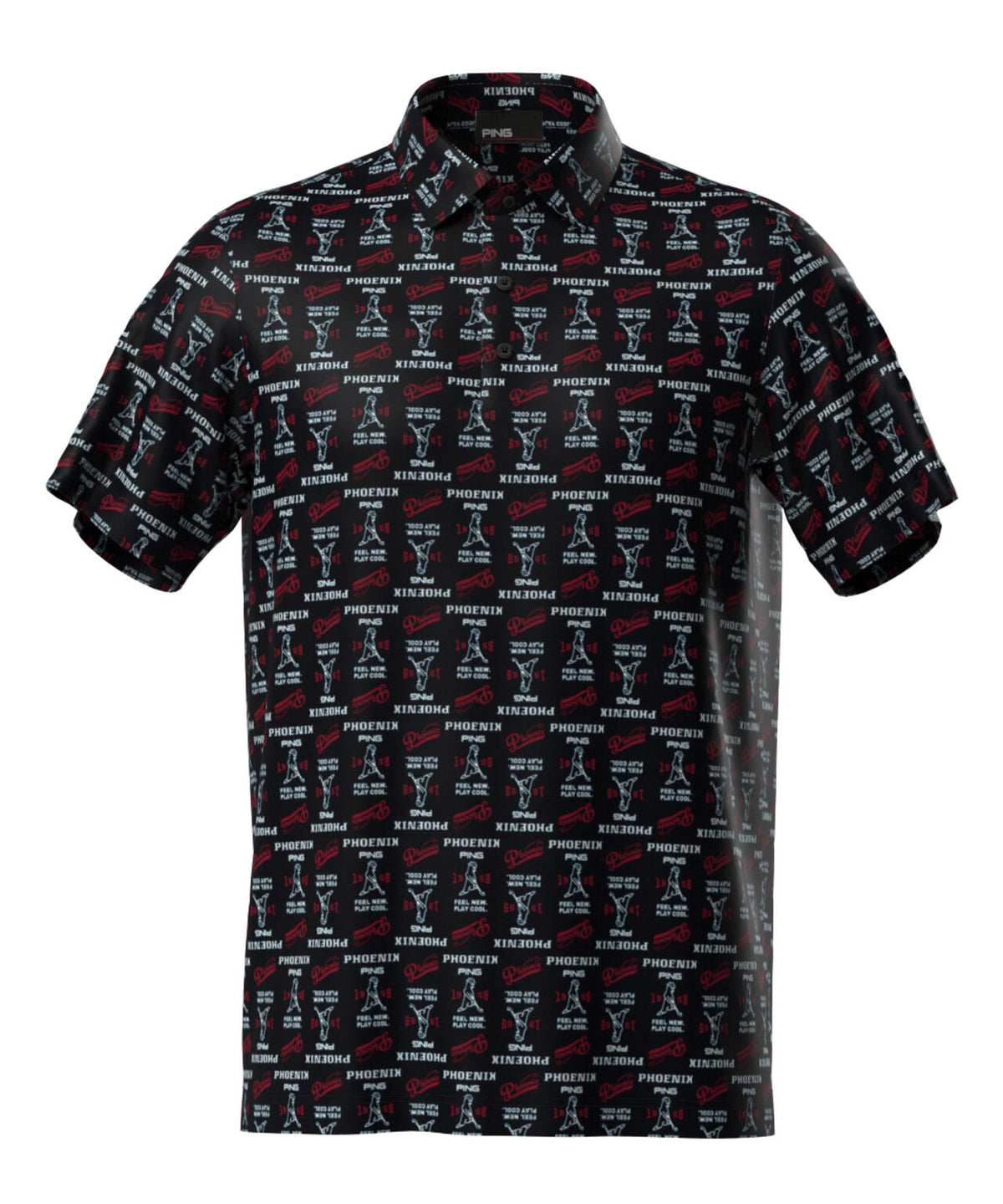 【PING APPAREL】ドットメッシュ総柄半袖ポロシャツ (MENS)