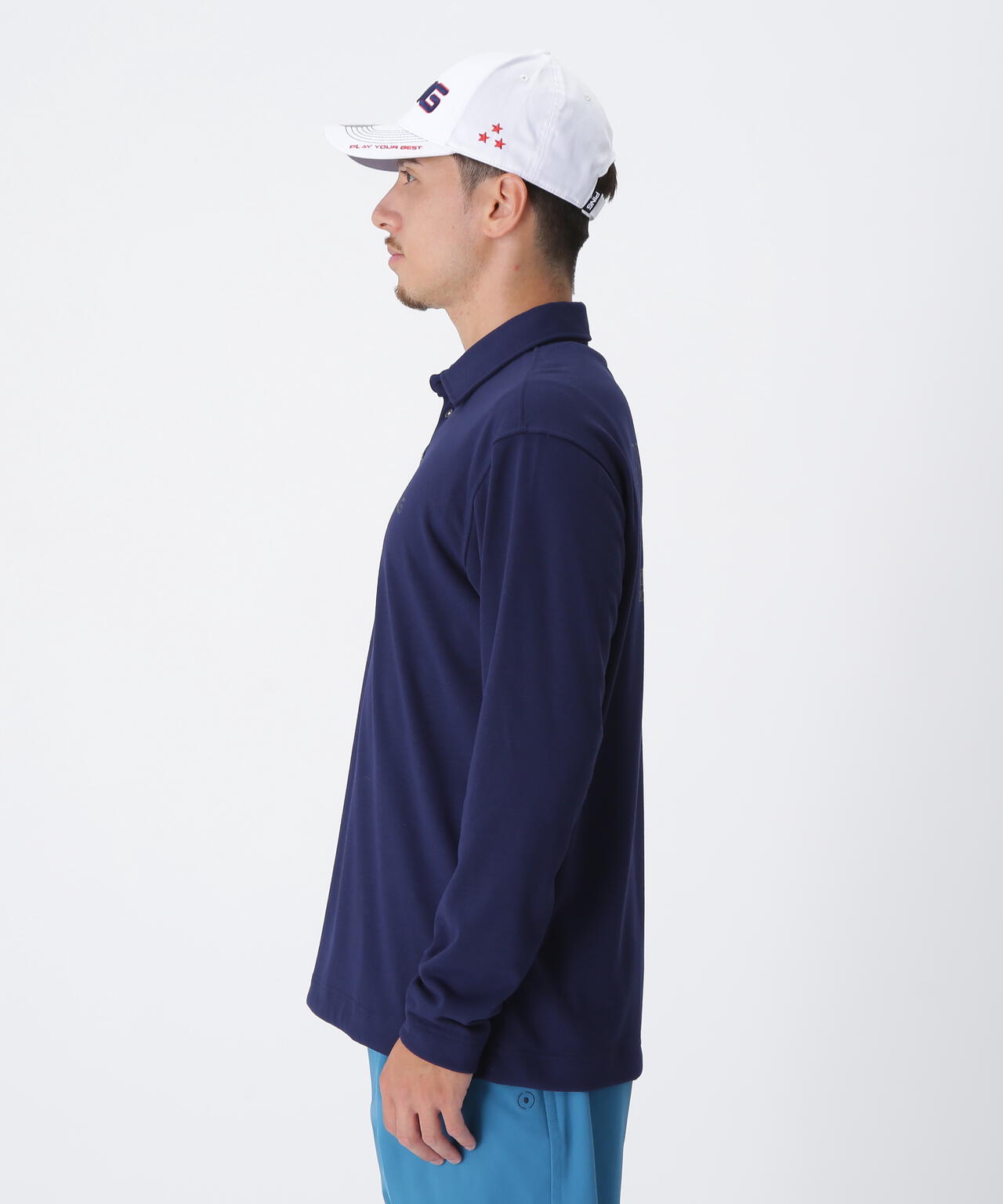 【PING APPAREL】引き揃え天竺ドライミックス長袖ポロシャツ <NATIVE> (MENS)