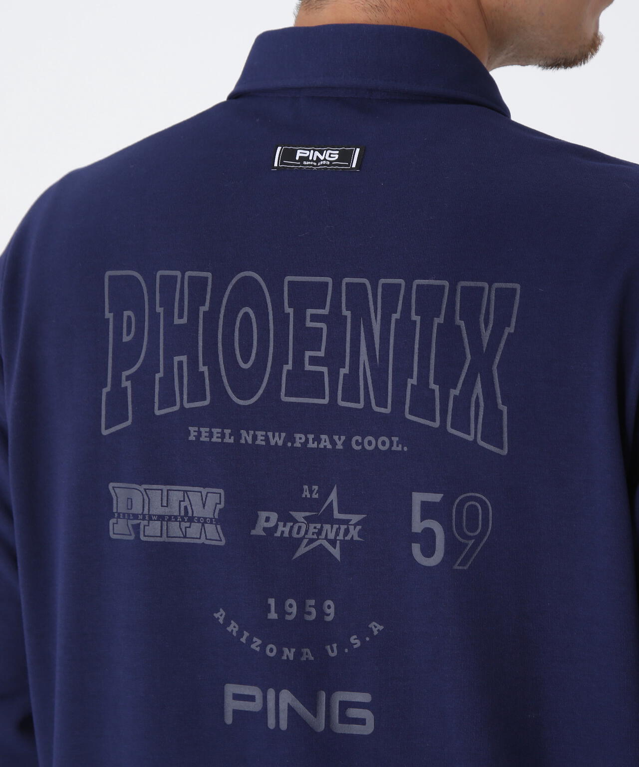 【PING APPAREL】引き揃え天竺ドライミックス長袖ポロシャツ <NATIVE> (MENS)