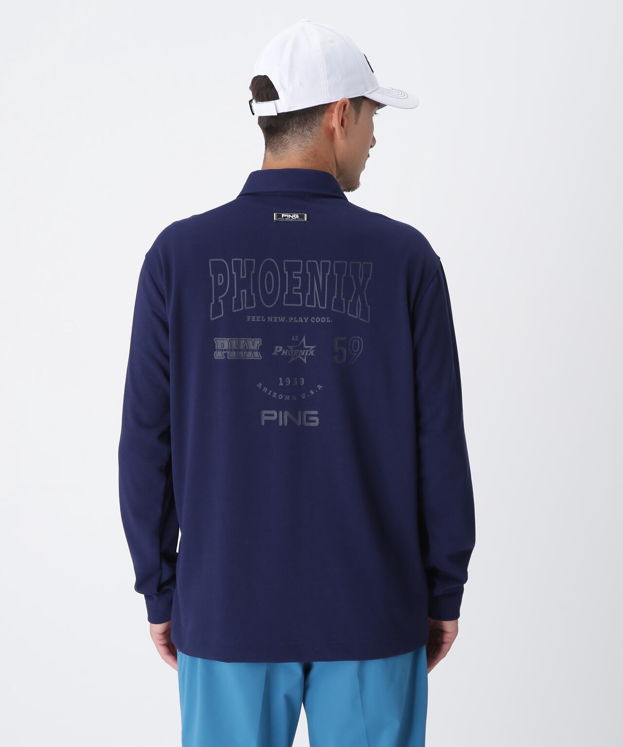 【PING APPAREL】引き揃え天竺ドライミックス長袖ポロシャツ <NATIVE> (MENS)