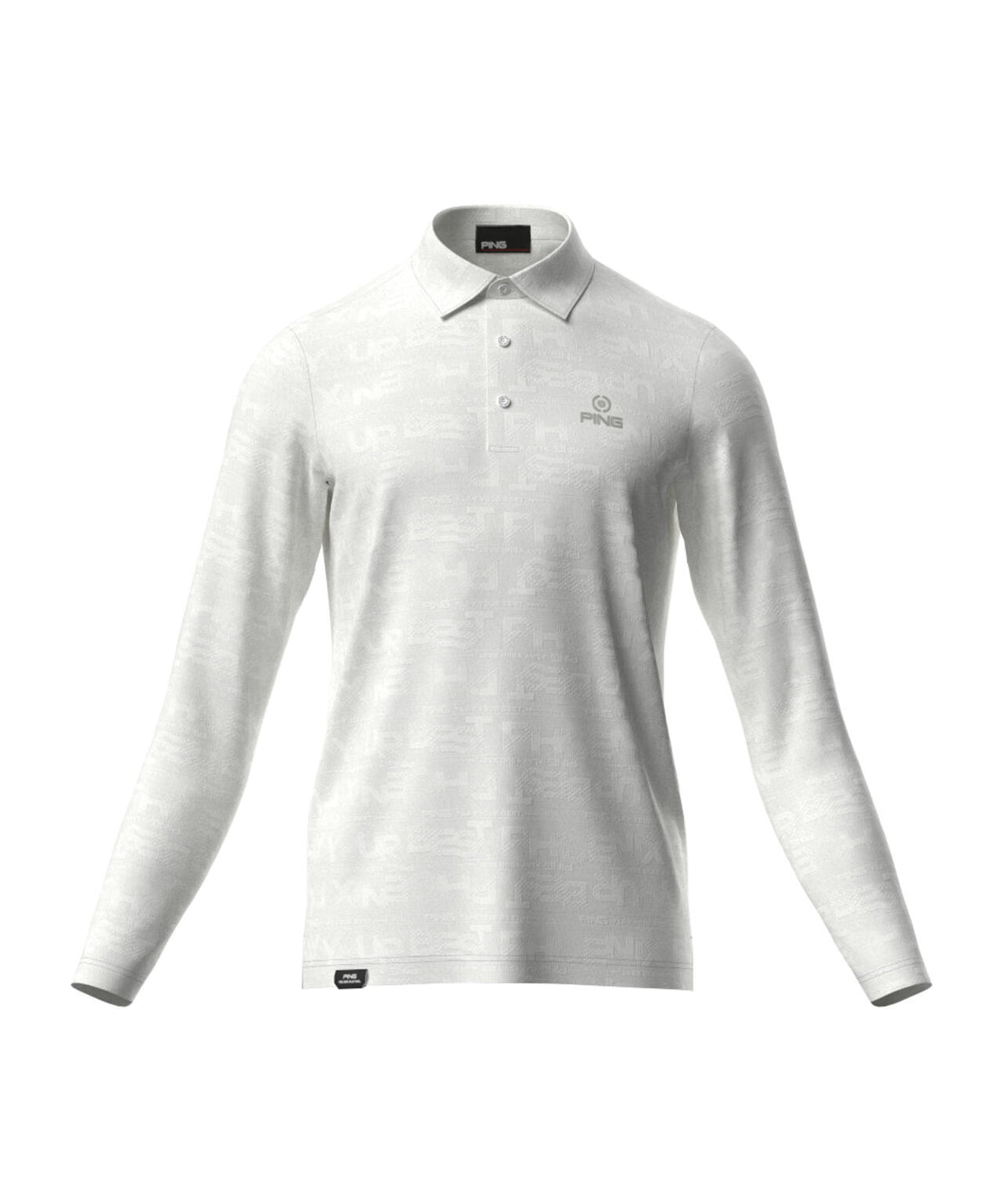 【PING APPAREL】凸凹PLAYロゴジャカード長袖ポロシャツ <PERFORMANCE> (MENS)