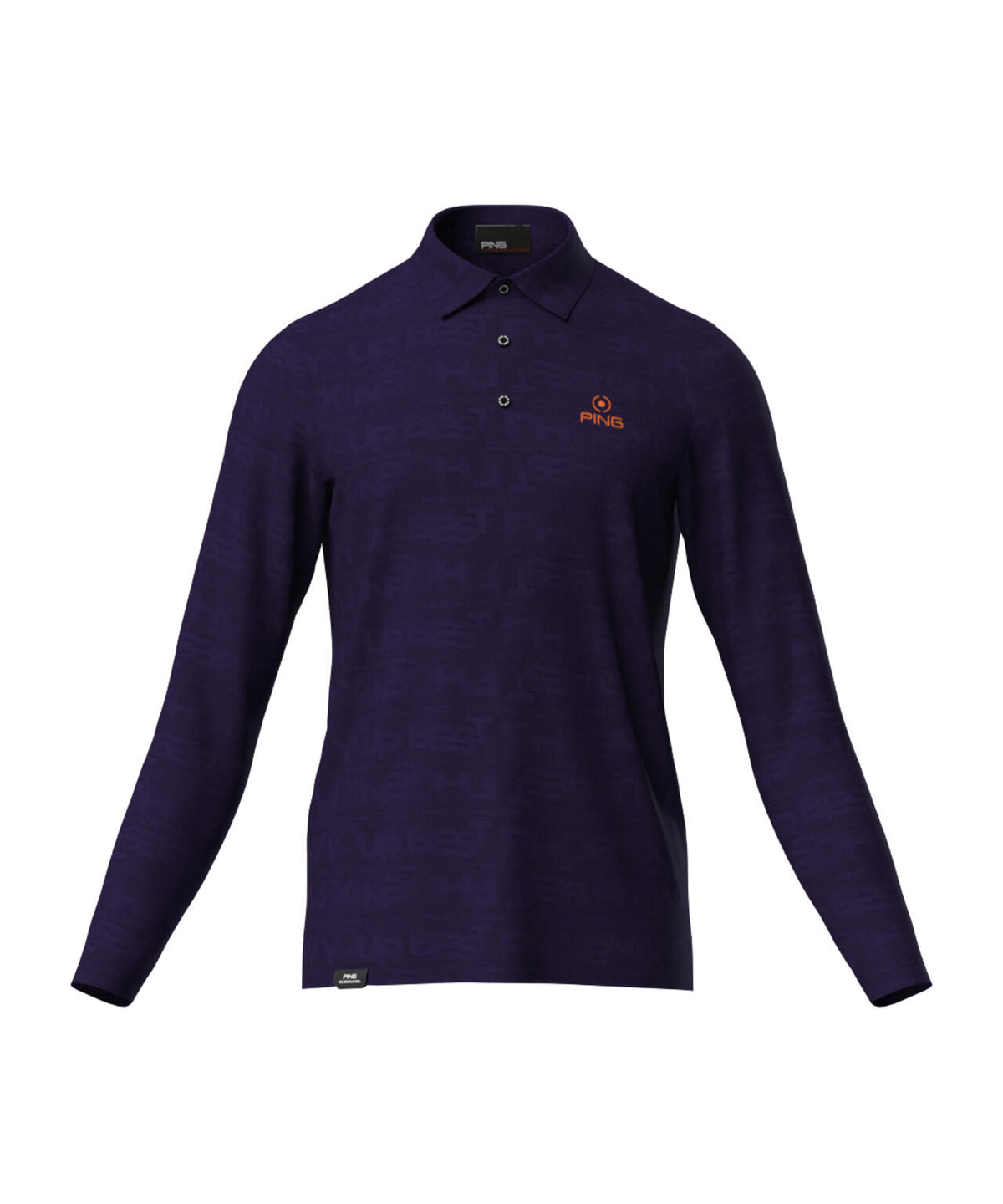 【PING APPAREL】凸凹PLAYロゴジャカード長袖ポロシャツ <PERFORMANCE> (MENS)