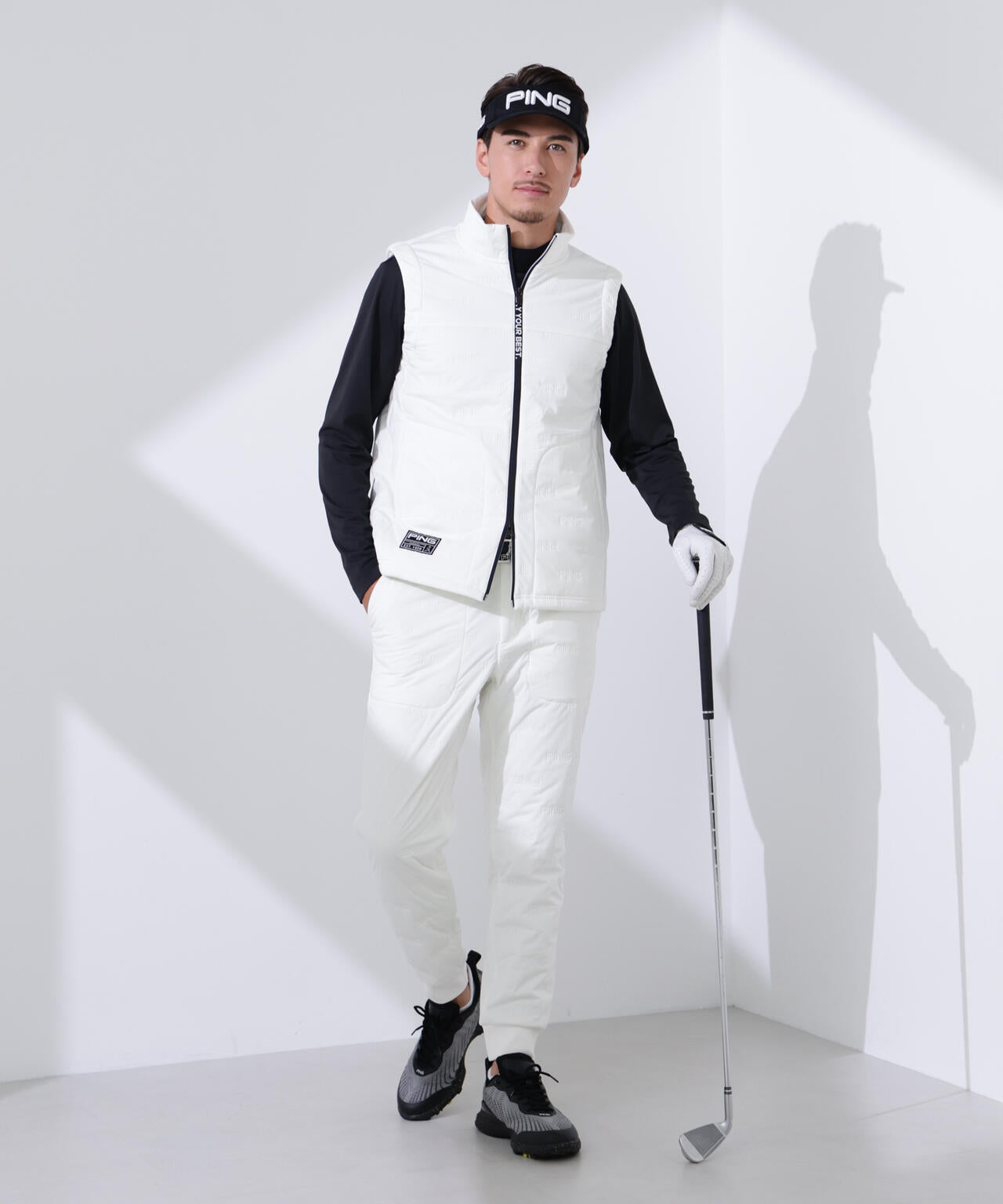 【PING APPAREL】トリコット長袖ハイネックカットソー <GOLD> (MENS)