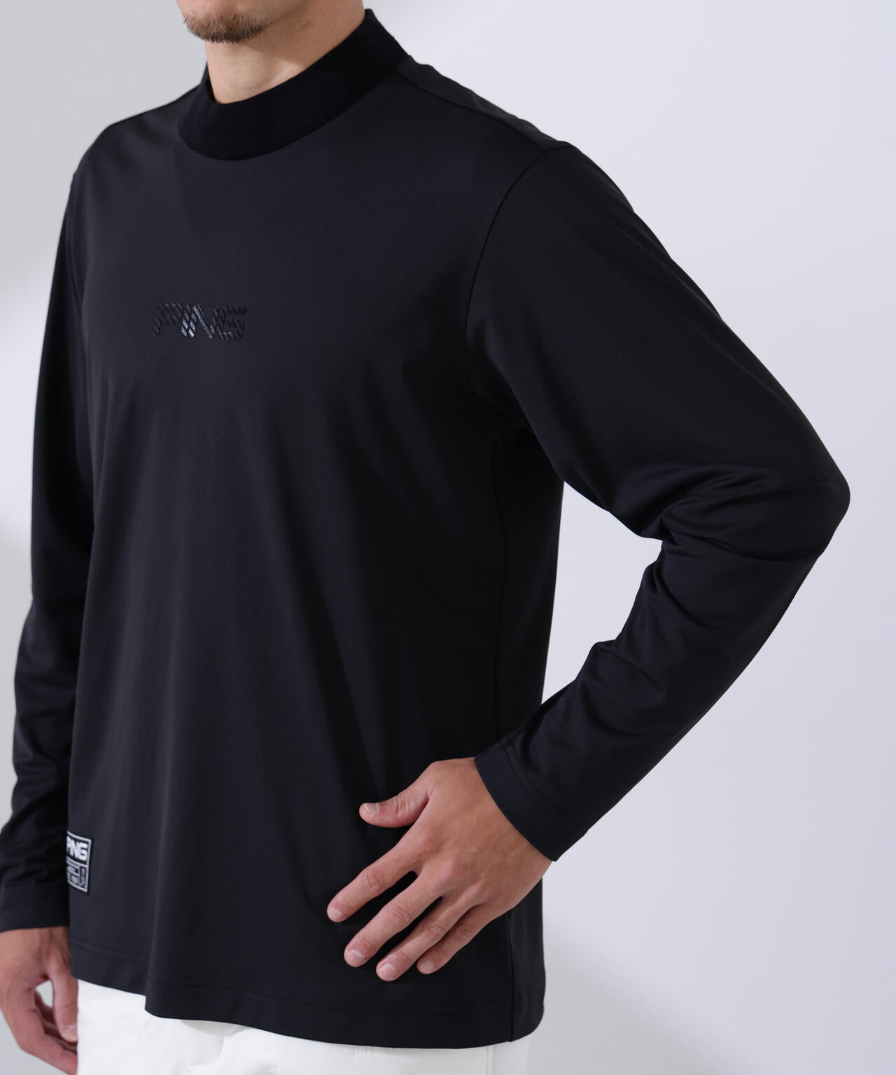 【PING APPAREL】トリコット長袖ハイネックカットソー <GOLD> (MENS)