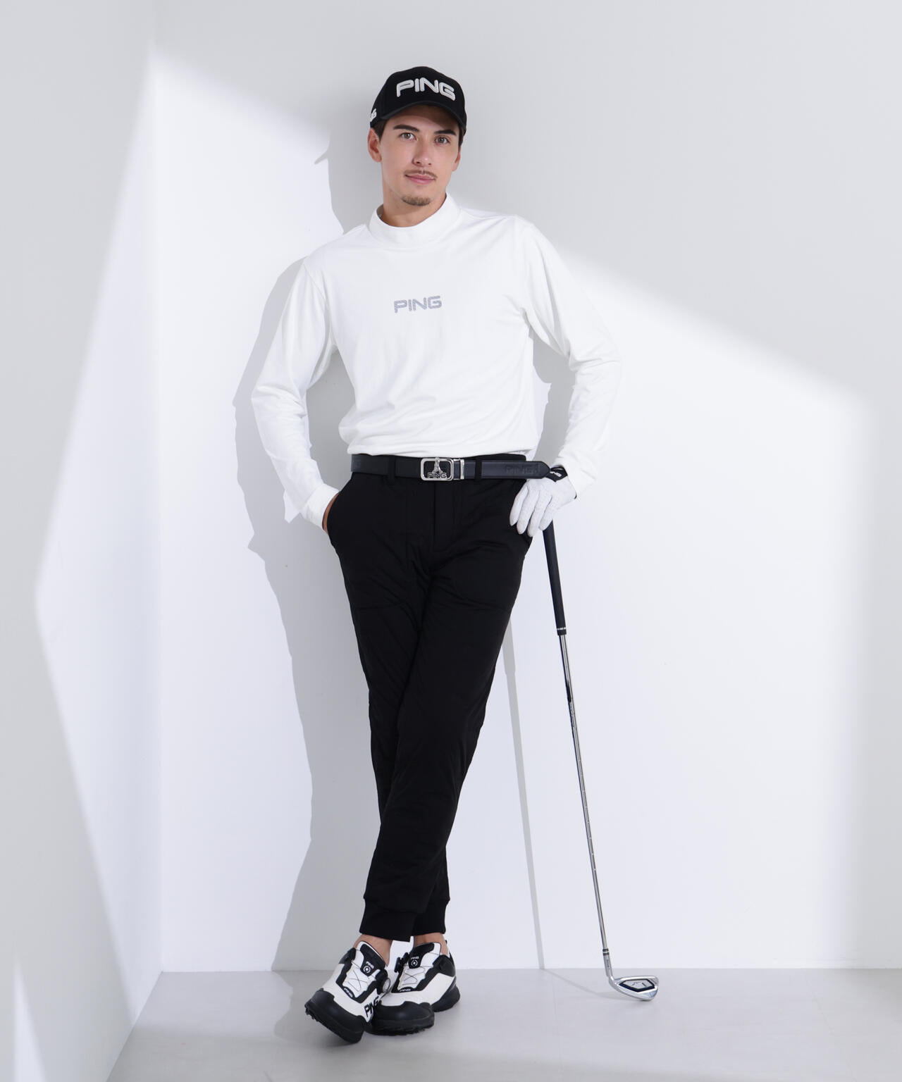 【PING APPAREL】トリコット長袖ハイネックカットソー <GOLD> (MENS)