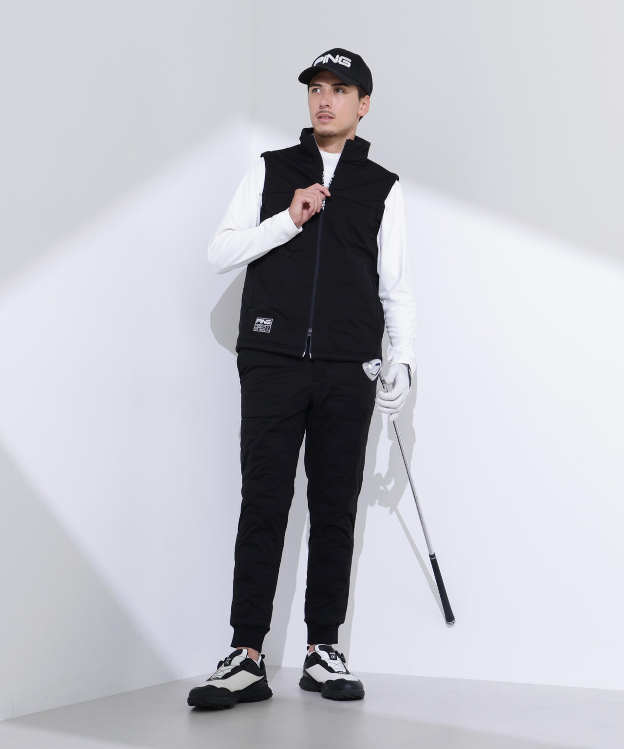 【PING APPAREL】トリコット長袖ハイネックカットソー <GOLD> (MENS)