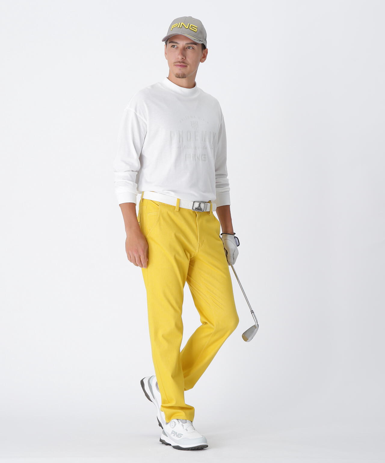 【PING APPAREL】TC天竺ル―ズシルエット長袖ハイネックシャツ <NATIVE> (MENS)