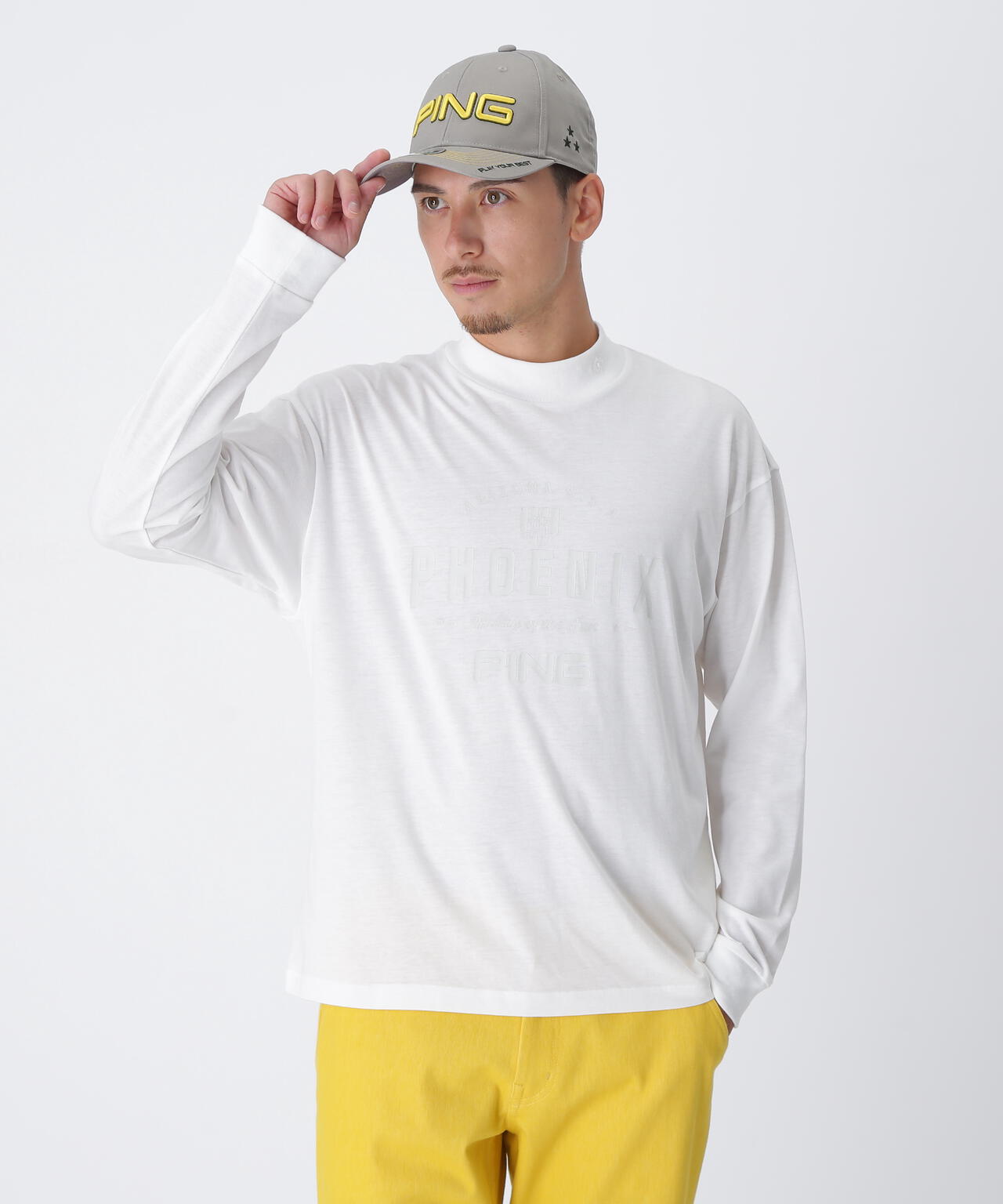 【PING APPAREL】TC天竺ル―ズシルエット長袖ハイネックシャツ <NATIVE> (MENS)