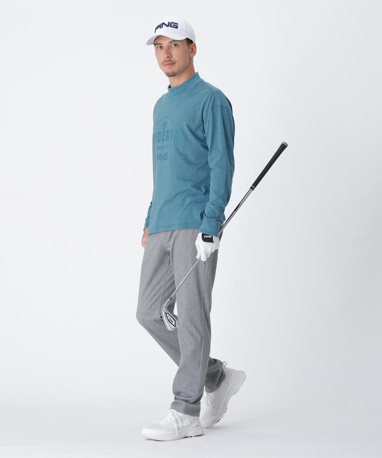 【PING APPAREL】TC天竺ル―ズシルエット長袖ハイネックシャツ <NATIVE> (MENS)