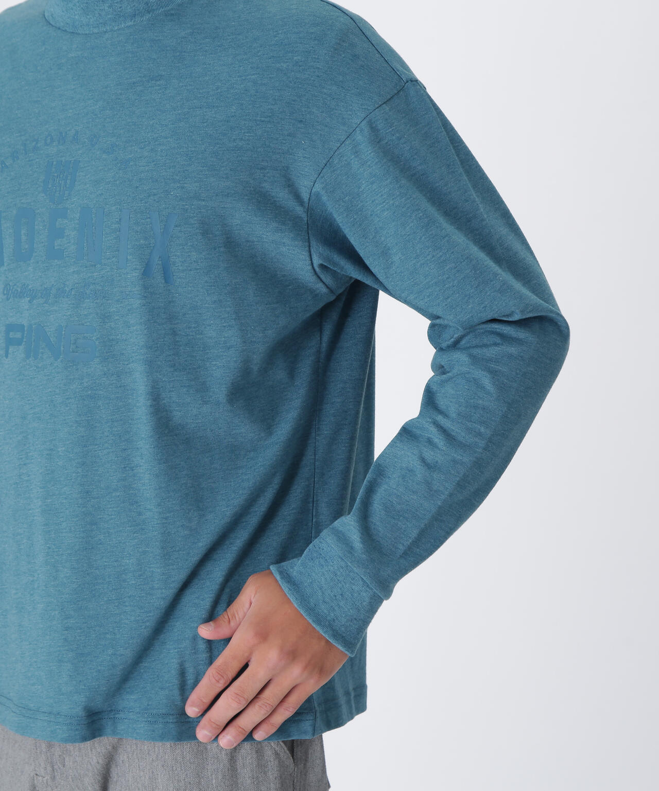 【PING APPAREL】TC天竺ル―ズシルエット長袖ハイネックシャツ <NATIVE> (MENS)