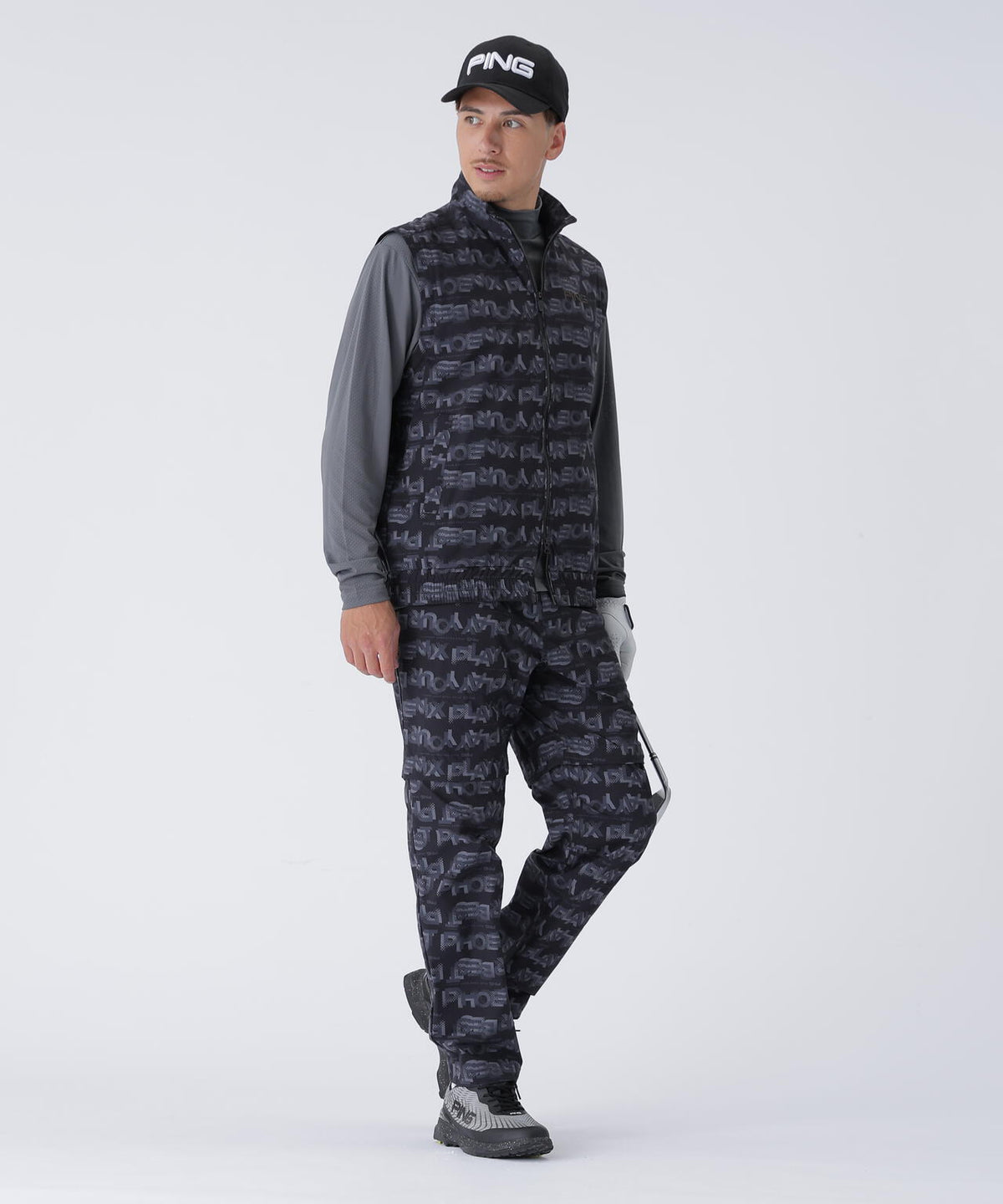 【PING APPAREL】メッシュジャカードハイネックシャツ <PERFORMANCE> (MENS)