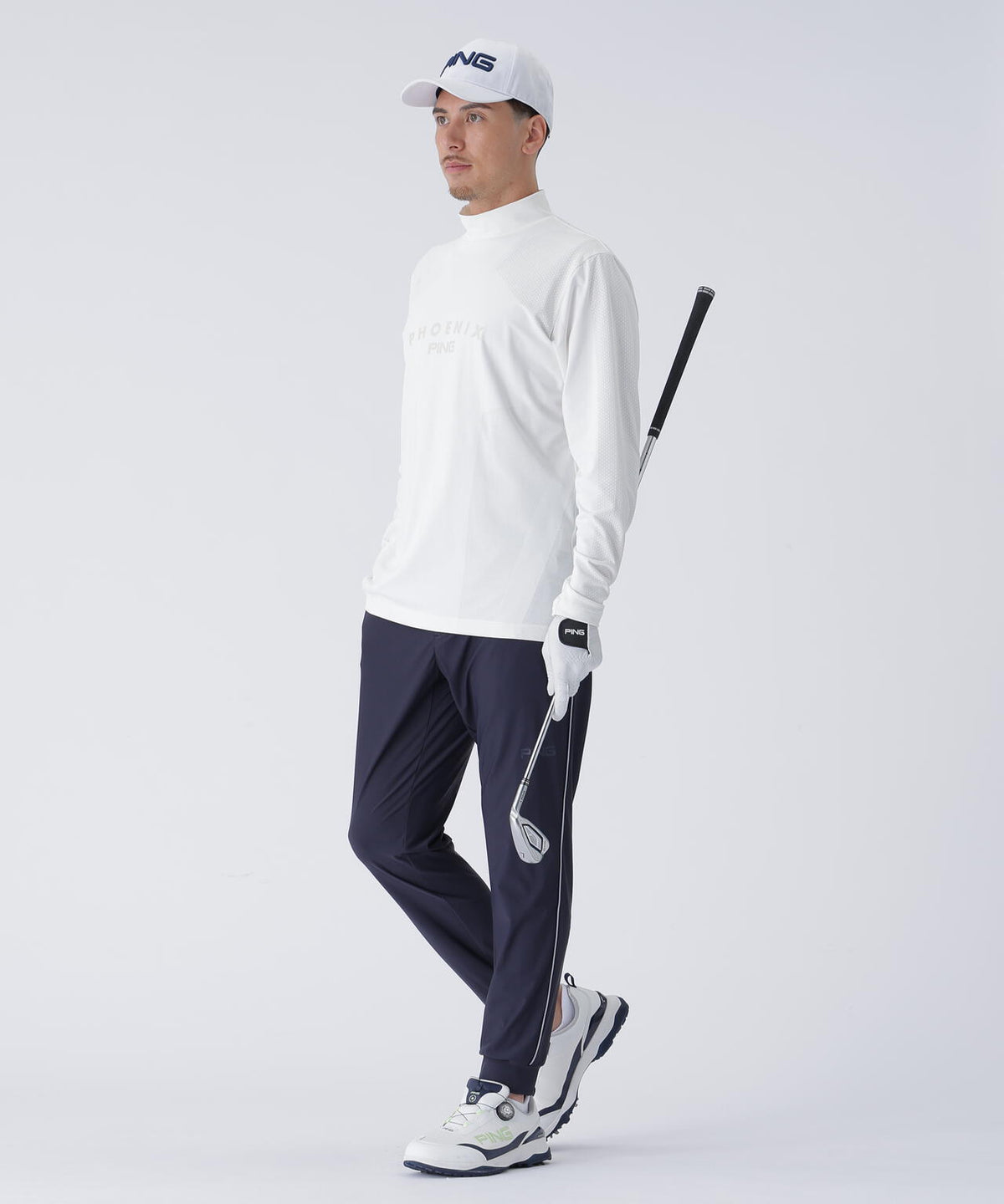 【PING APPAREL】メッシュジャカードハイネックシャツ <PERFORMANCE> (MENS)