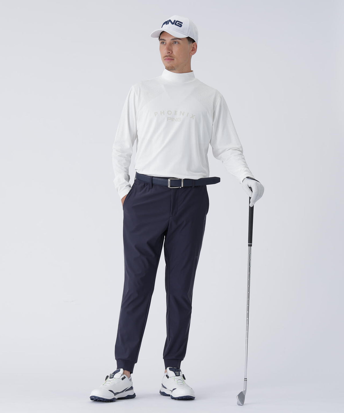 【PING APPAREL】メッシュジャカードハイネックシャツ <PERFORMANCE> (MENS)