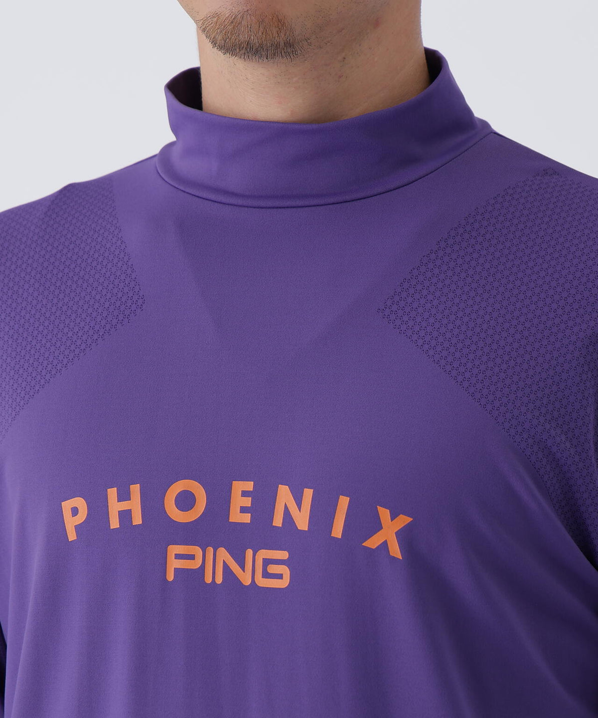 【PING APPAREL】メッシュジャカードハイネックシャツ <PERFORMANCE> (MENS)