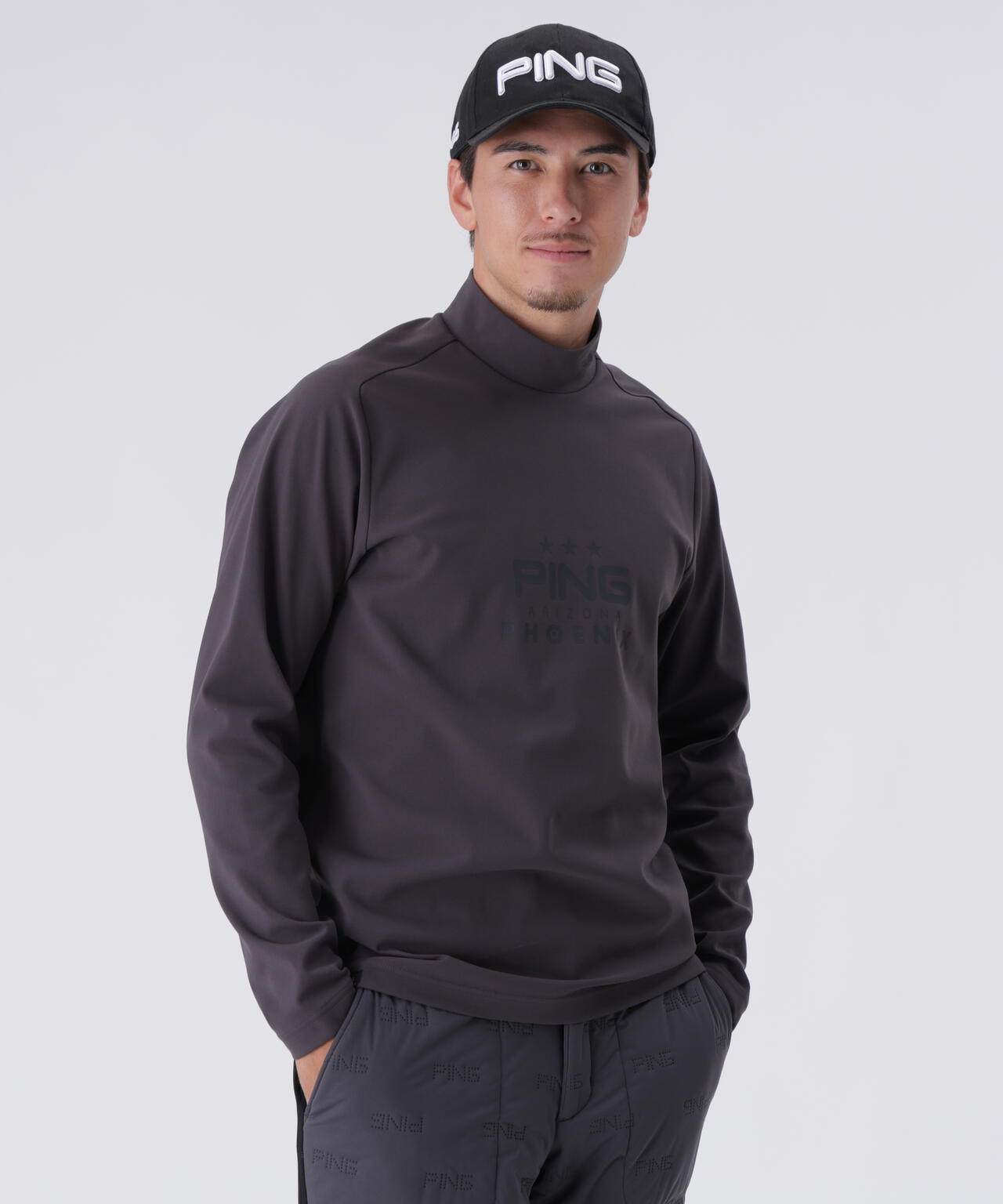 【PING APPAREL】サーモソーラ―バックカノコ長袖ハイネックカットソー <PERFORMANCE> (MENS)