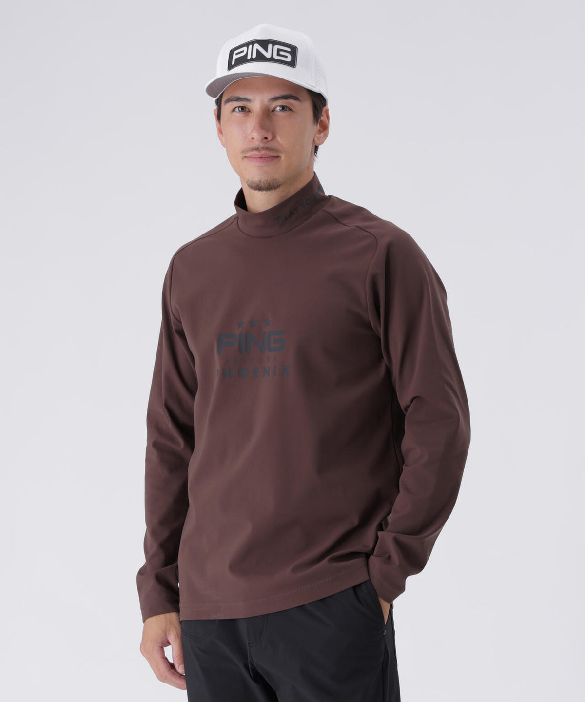 【PING APPAREL】サーモソーラ―バックカノコ長袖ハイネックカットソー <PERFORMANCE> (MENS)