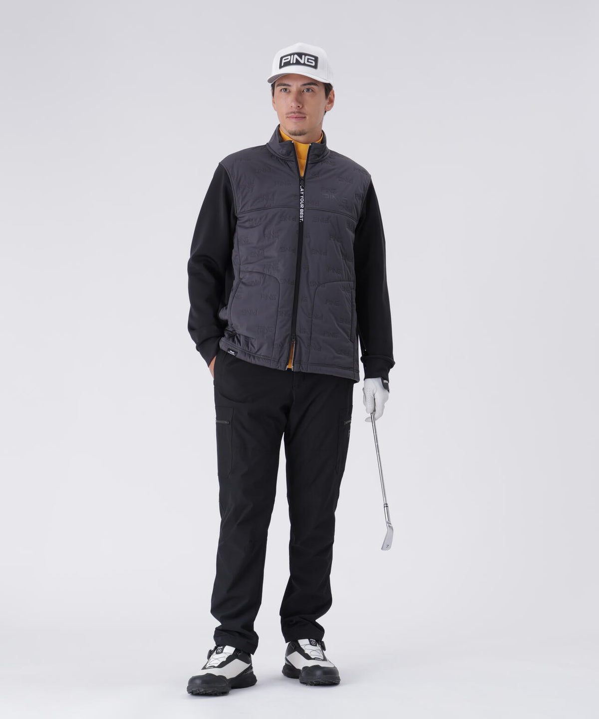 【PING APPAREL】サーモソーラ―バックカノコ長袖ハイネックカットソー <PERFORMANCE> (MENS)