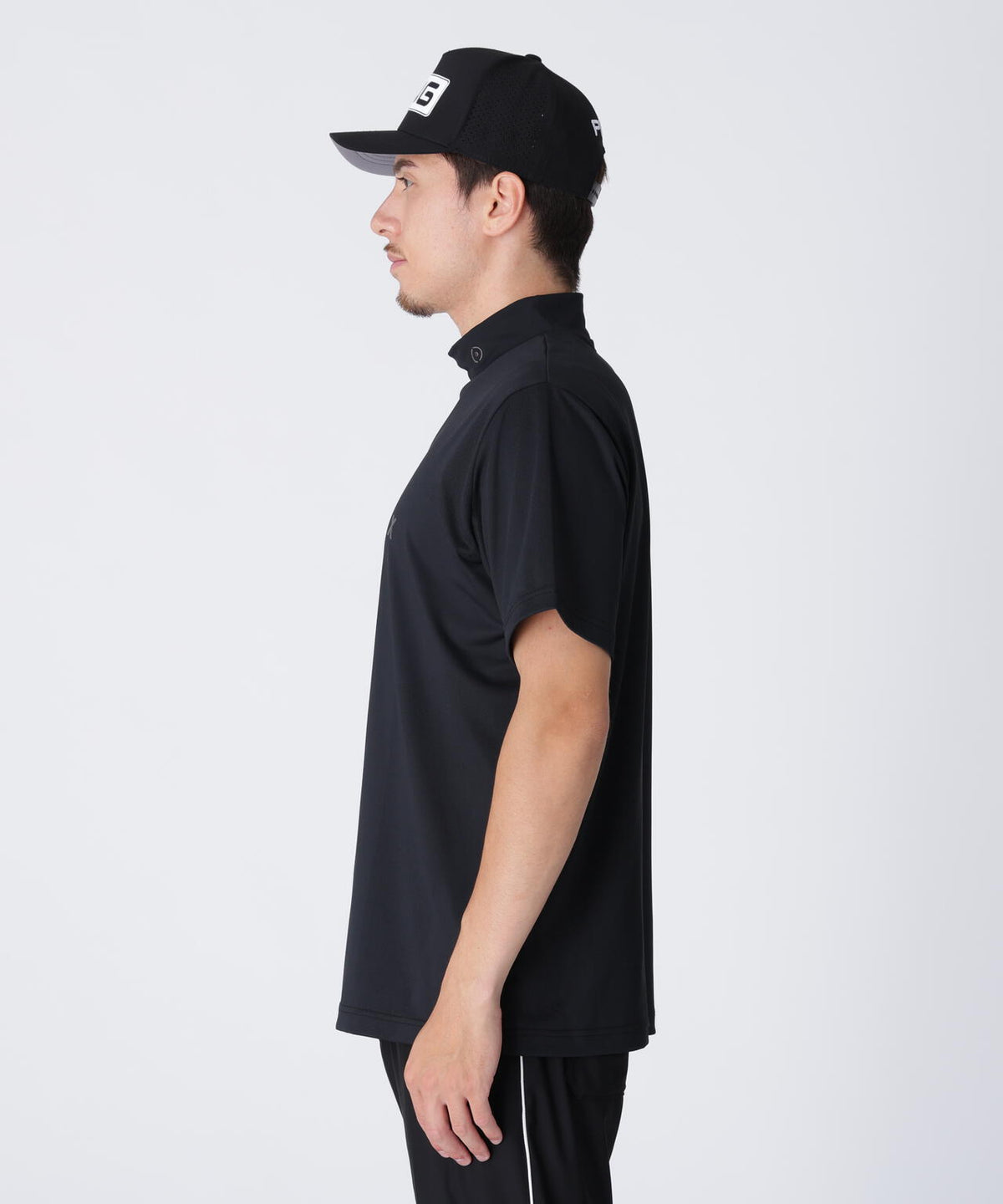 【PING APPAREL】メッシュジャカード半袖ハイネックシャツ <PERFORMANCE> (MENS)