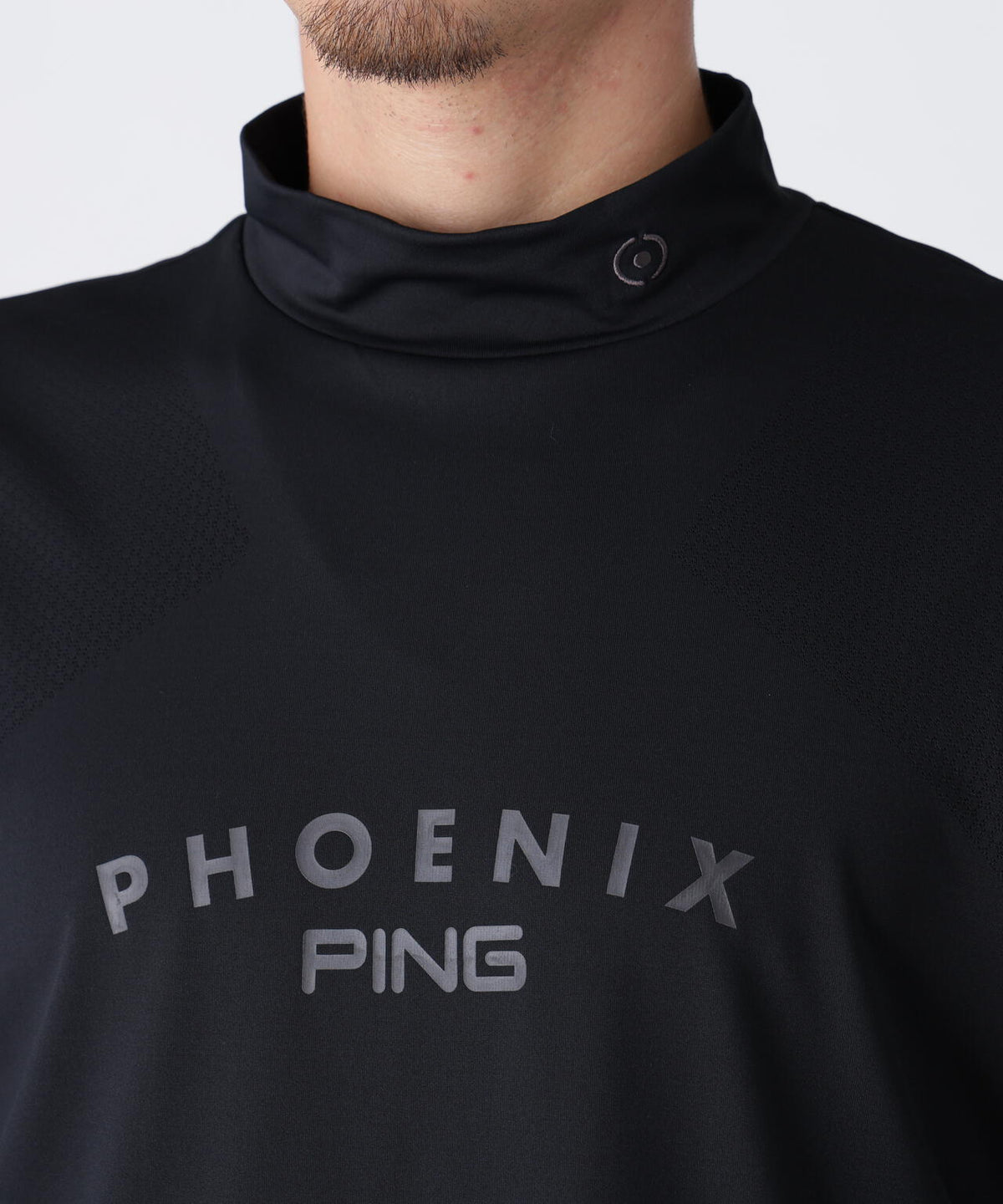 【PING APPAREL】メッシュジャカード半袖ハイネックシャツ <PERFORMANCE> (MENS)
