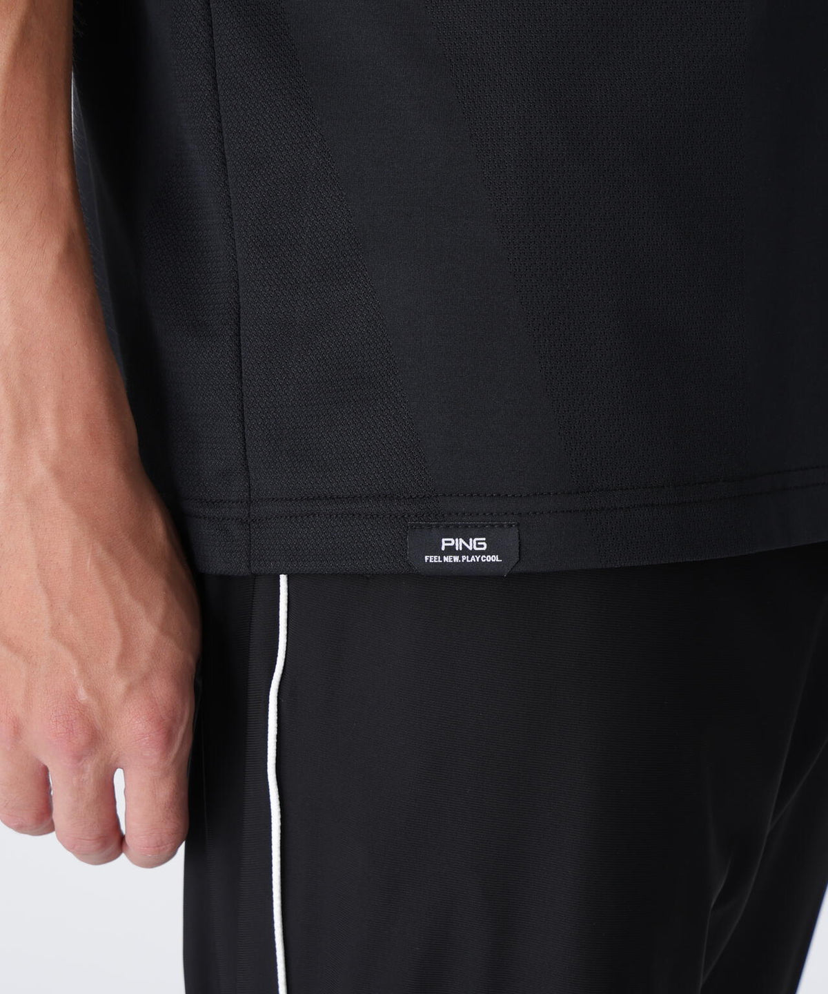 【PING APPAREL】メッシュジャカード半袖ハイネックシャツ <PERFORMANCE> (MENS)