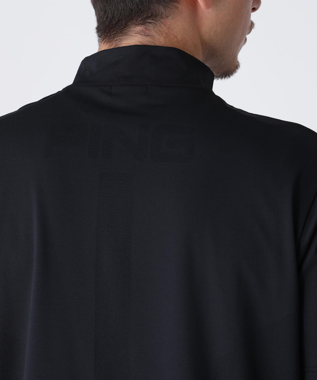 【PING APPAREL】メッシュジャカード半袖ハイネックシャツ <PERFORMANCE> (MENS)