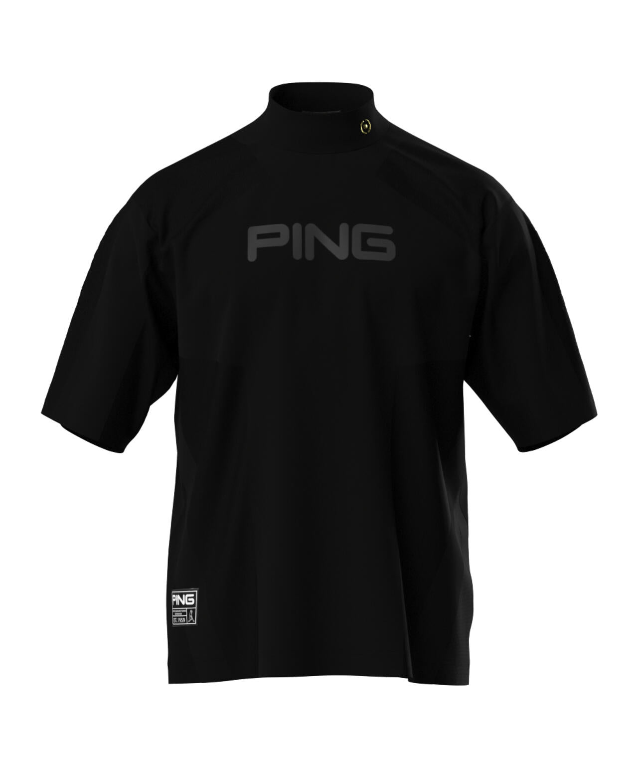 【PING APPAREL】メッシュジャカード半袖ハイネックシャツ <GOLD> (MENS)