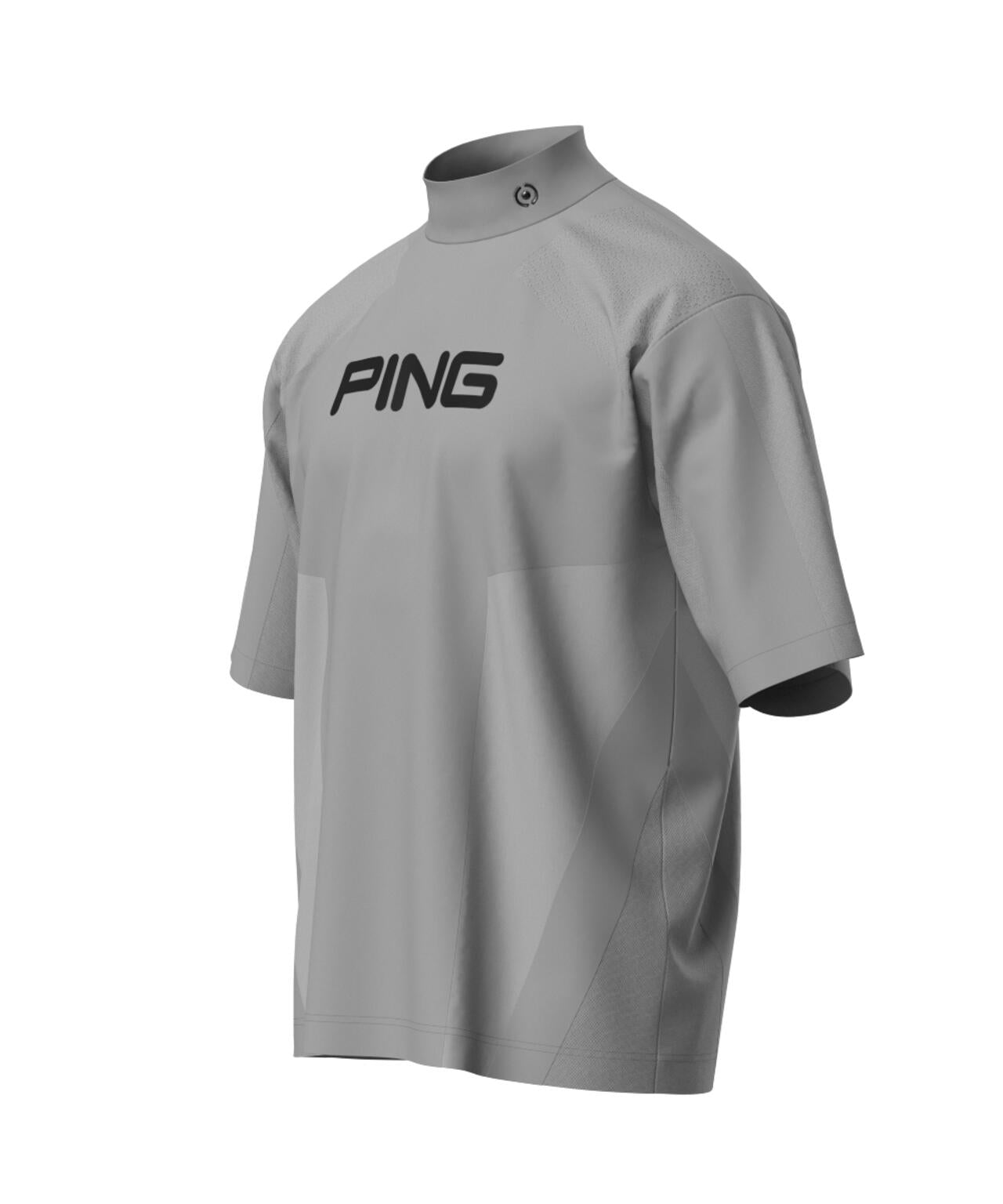 【PING APPAREL】メッシュジャカード半袖ハイネックシャツ <GOLD> (MENS)