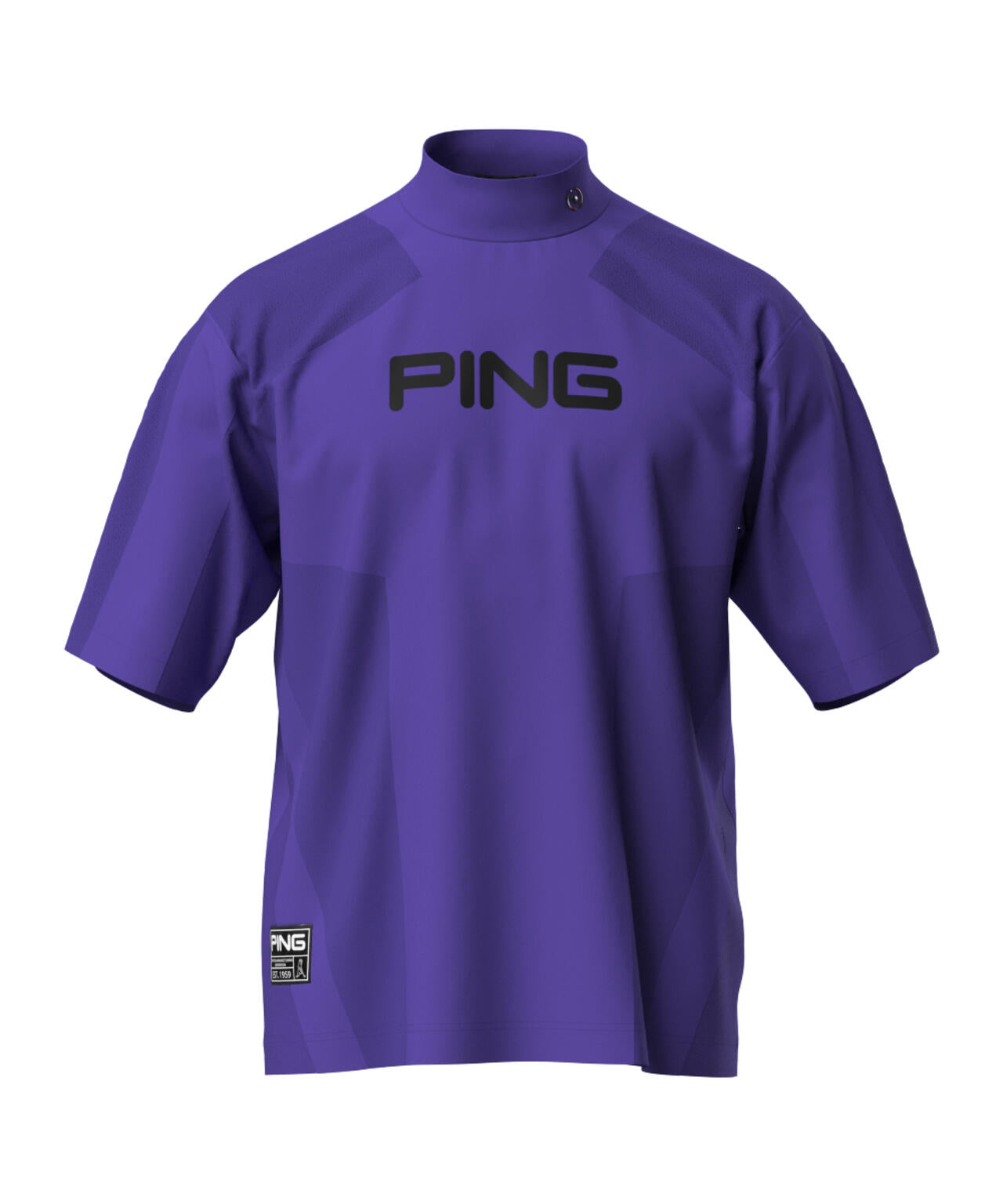 【PING APPAREL】メッシュジャカード半袖ハイネックシャツ <GOLD> (MENS)
