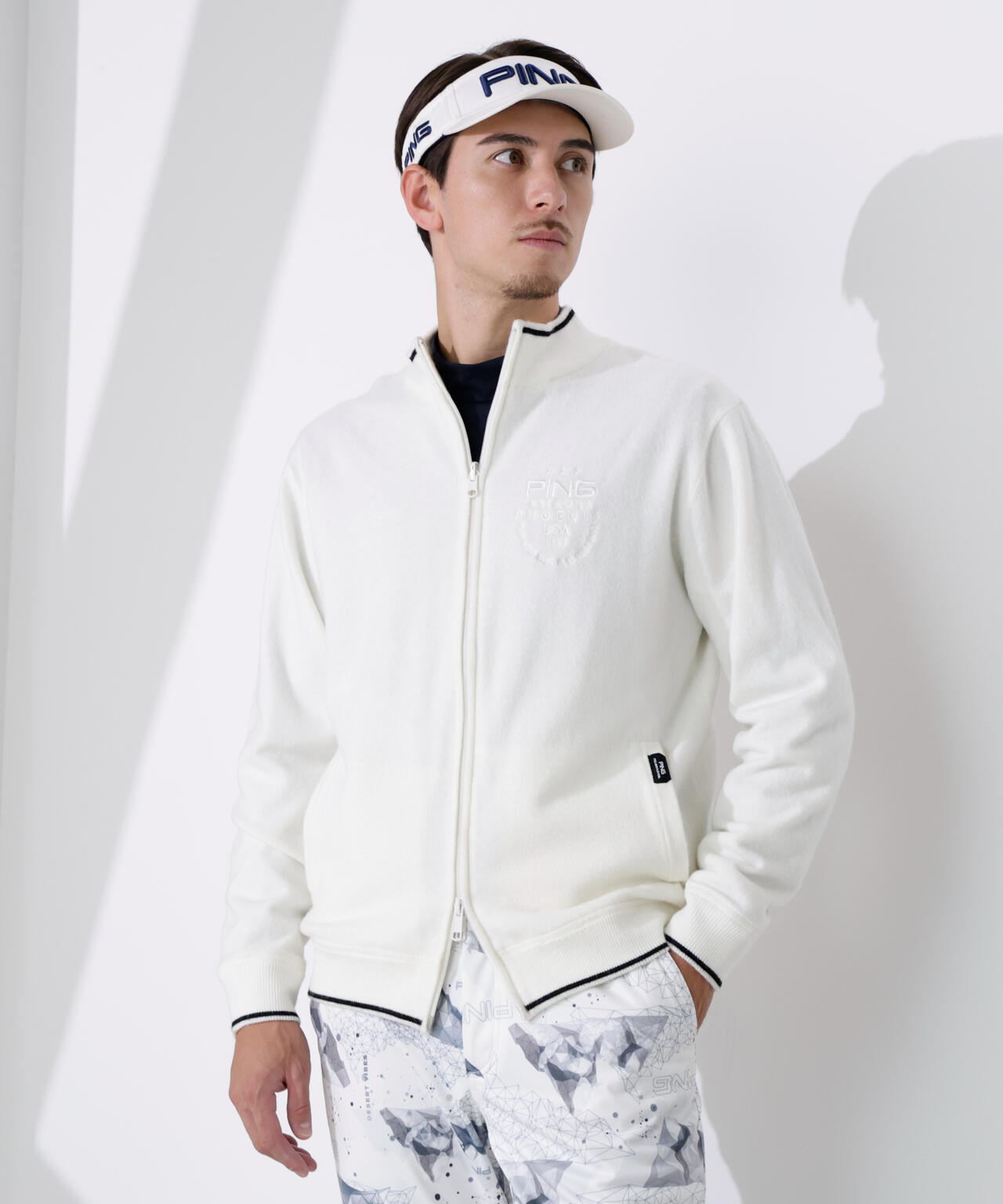 【PING APPAREL】プレーンニット/布帛 リバーシブルニットブルゾン <PERFORMANCE> (MENS)