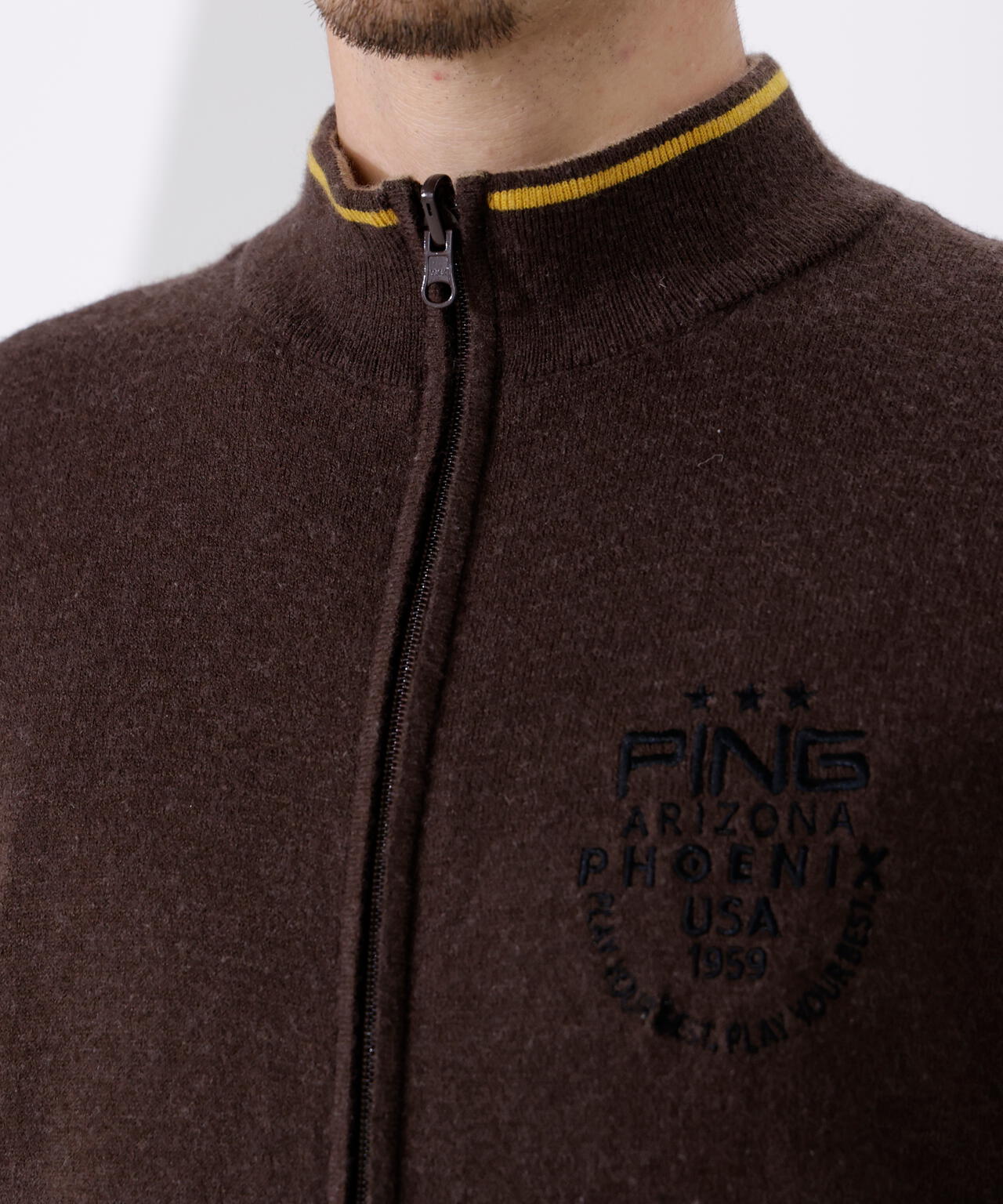 【PING APPAREL】プレーンニット/布帛 リバーシブルニットブルゾン <PERFORMANCE> (MENS)