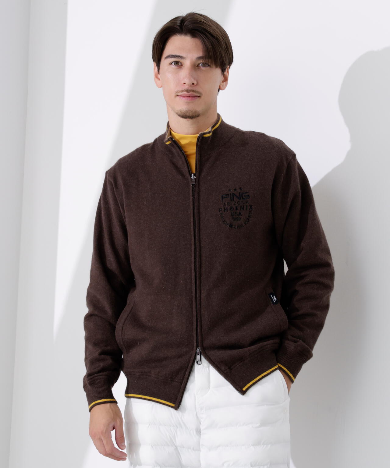 【PING APPAREL】プレーンニット/布帛 リバーシブルニットブルゾン <PERFORMANCE> (MENS)