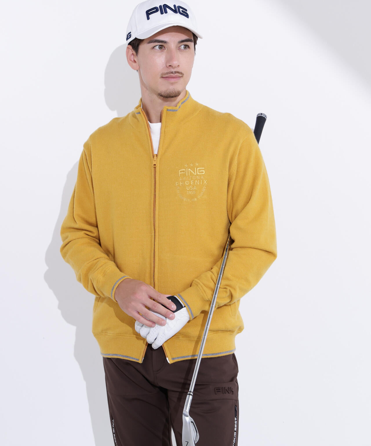 【PING APPAREL】プレーンニット/布帛 リバーシブルニットブルゾン <PERFORMANCE> (MENS)