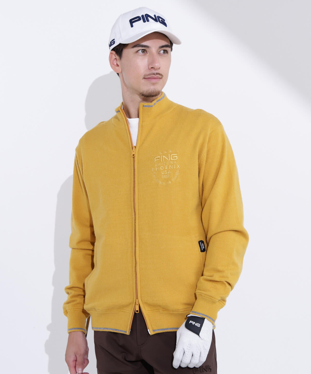 【PING APPAREL】プレーンニット/布帛 リバーシブルニットブルゾン <PERFORMANCE> (MENS)