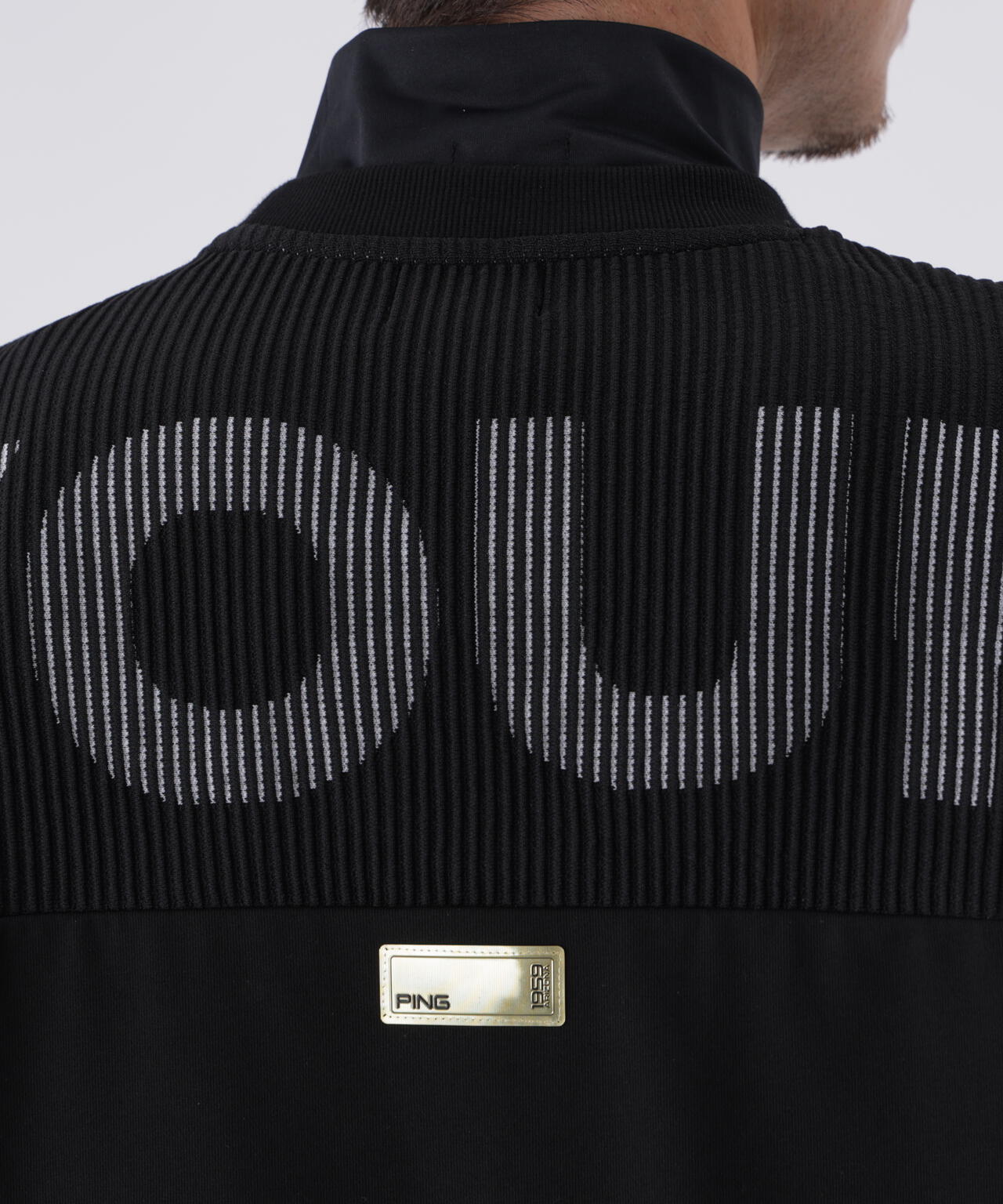 【PING APPAREL】リップルロゴクルーネックニットプルオーバー <GOLD> (MENS)