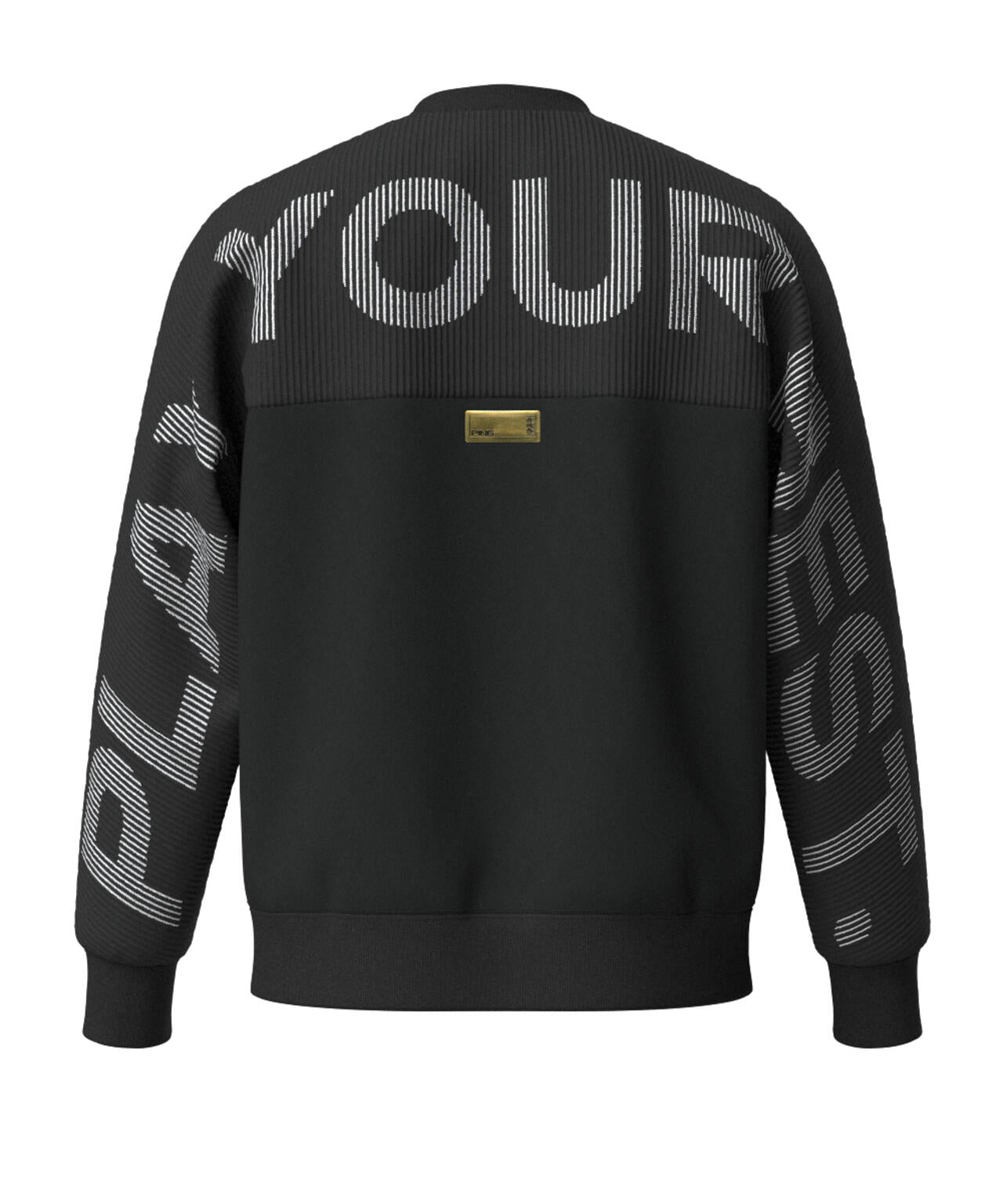 【PING APPAREL】リップルロゴクルーネックニットプルオーバー <GOLD> (MENS)