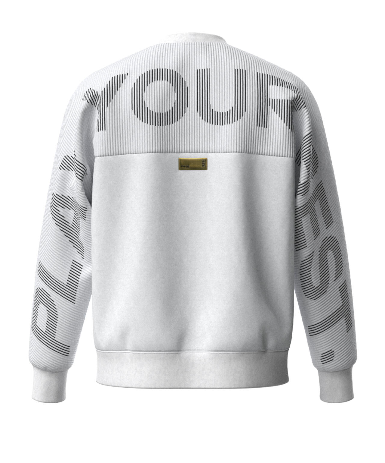 【PING APPAREL】リップルロゴクルーネックニットプルオーバー <GOLD> (MENS)