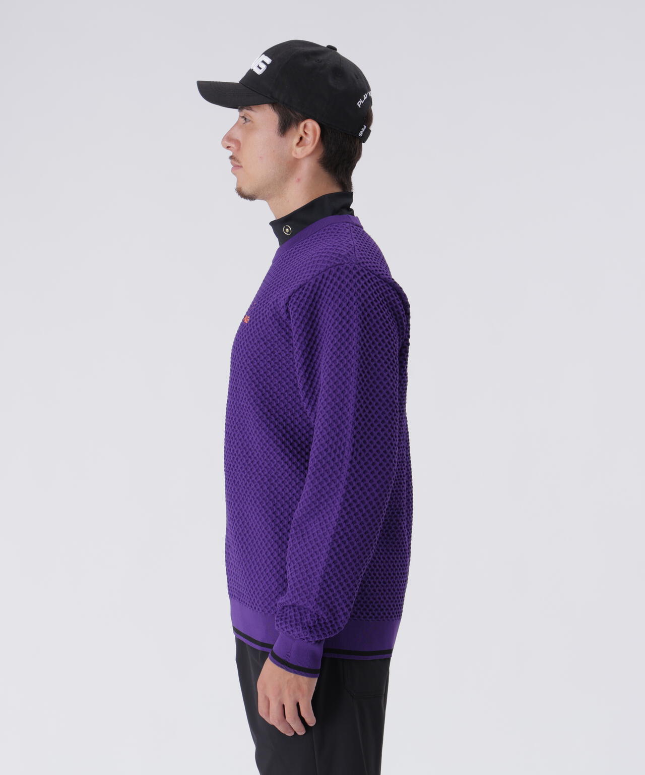 【PING APPAREL】ハチノス編みクルーネックニットプルオーバー <PERFORMANCE> (MENS)