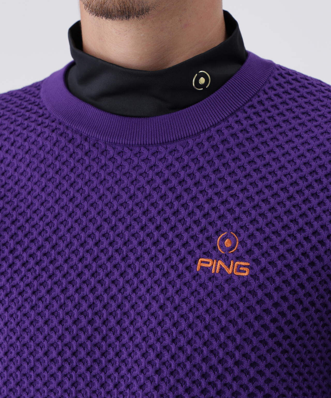 【PING APPAREL】ハチノス編みクルーネックニットプルオーバー <PERFORMANCE> (MENS)