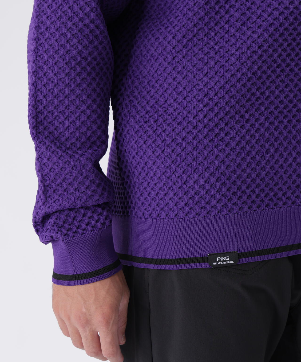 【PING APPAREL】ハチノス編みクルーネックニットプルオーバー <PERFORMANCE> (MENS)