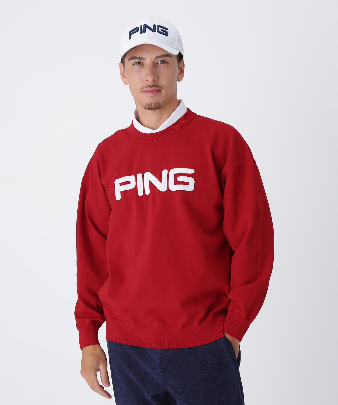 【PING APPAREL】10カラークルーネックニットプルオーバー <NATIVE> (MENS)