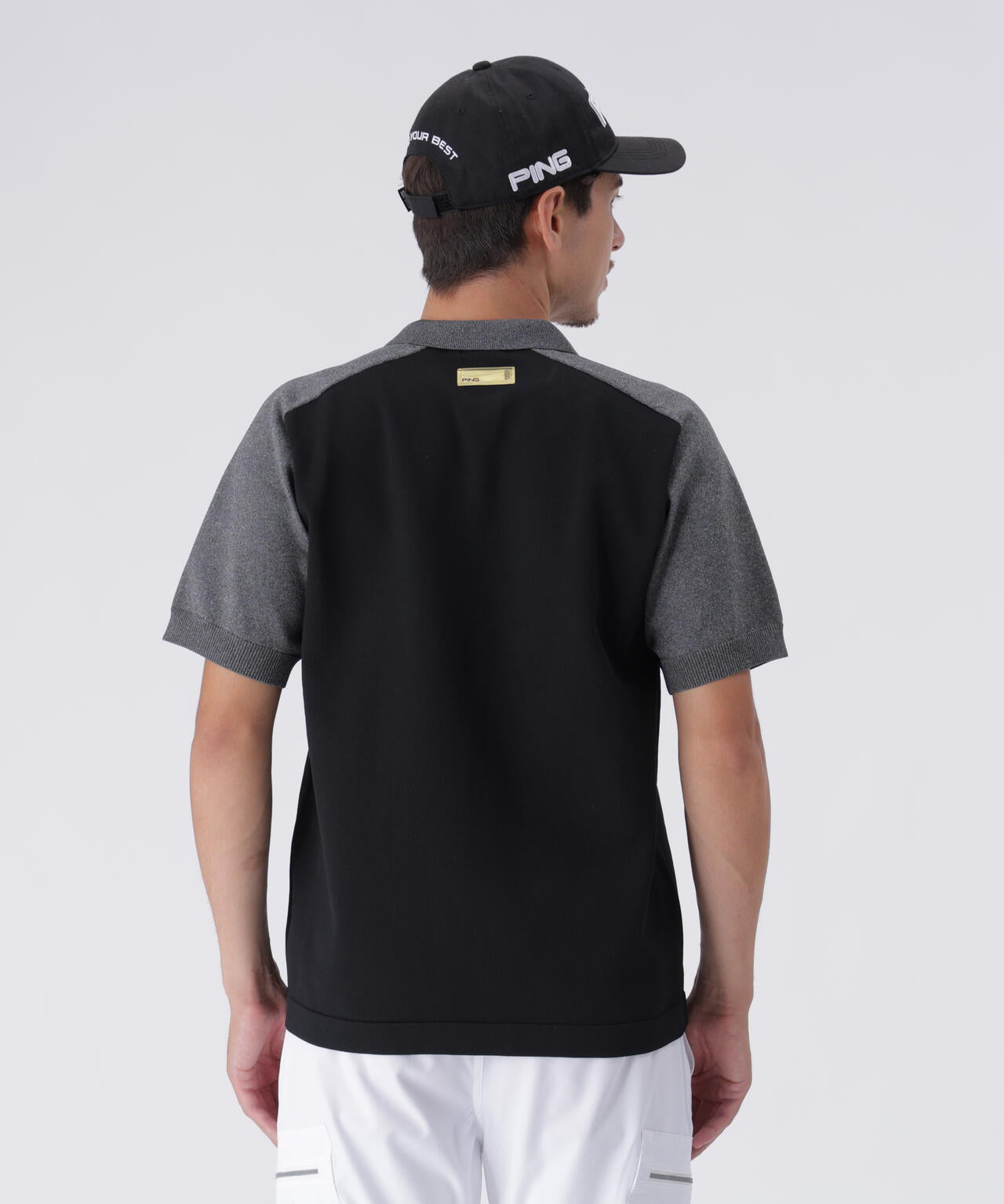 【PING APPAREL】バイカラーニットポロシャツ <GOLD> (MENS)