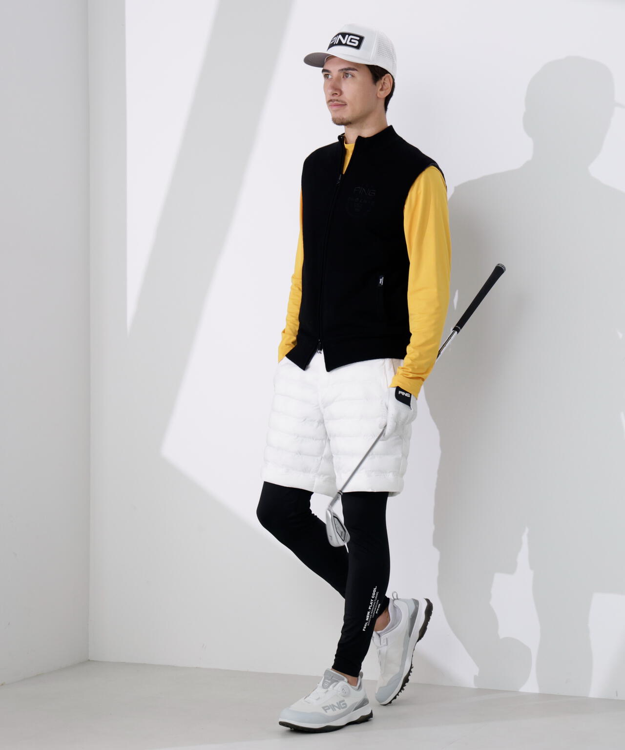 【PING APPAREL】プレーンニット/布帛 リバーシブルフルジップニットベスト <PERFORMANCE> (MENS)