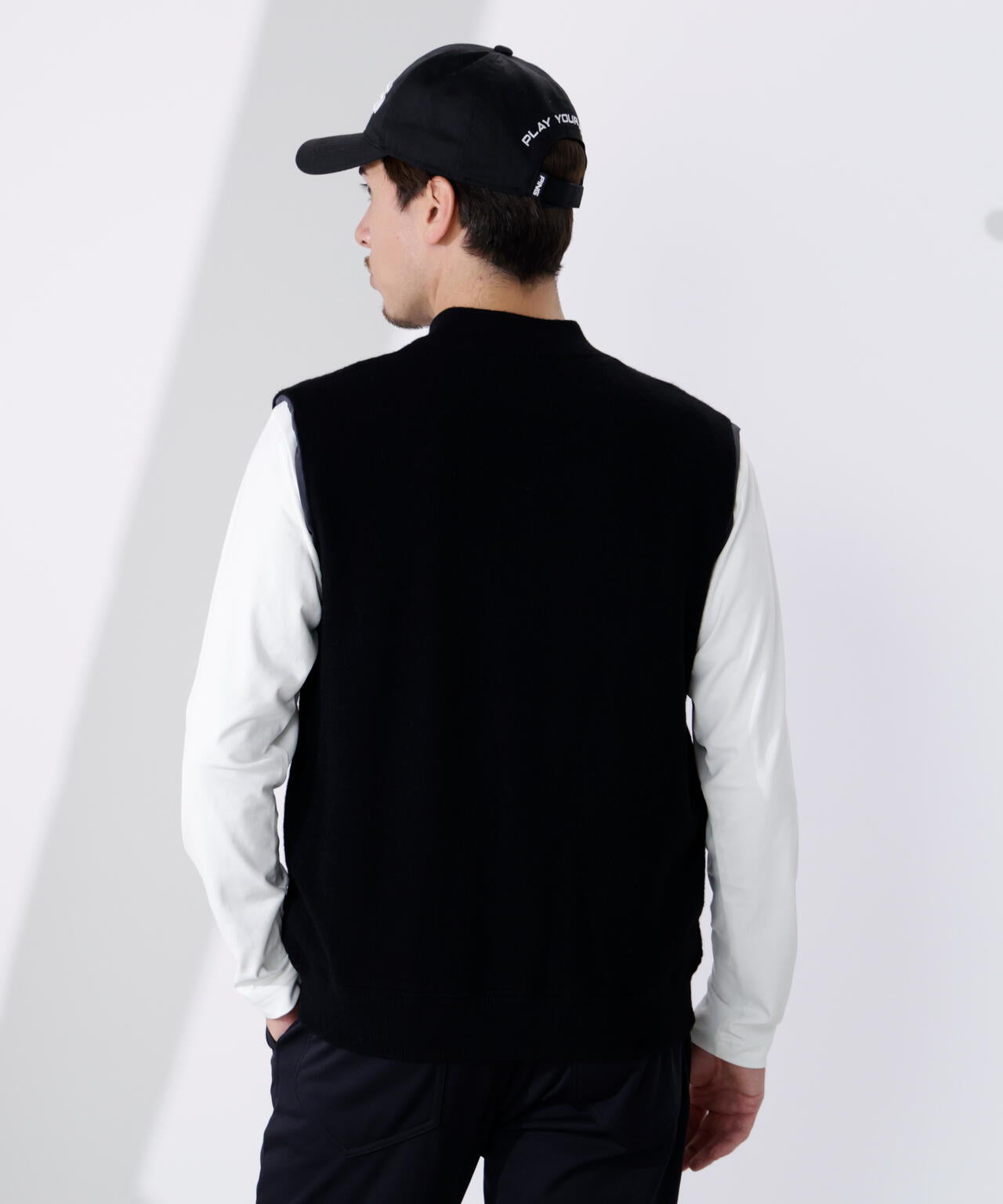 【PING APPAREL】プレーンニット/布帛 リバーシブルフルジップニットベスト <PERFORMANCE> (MENS)