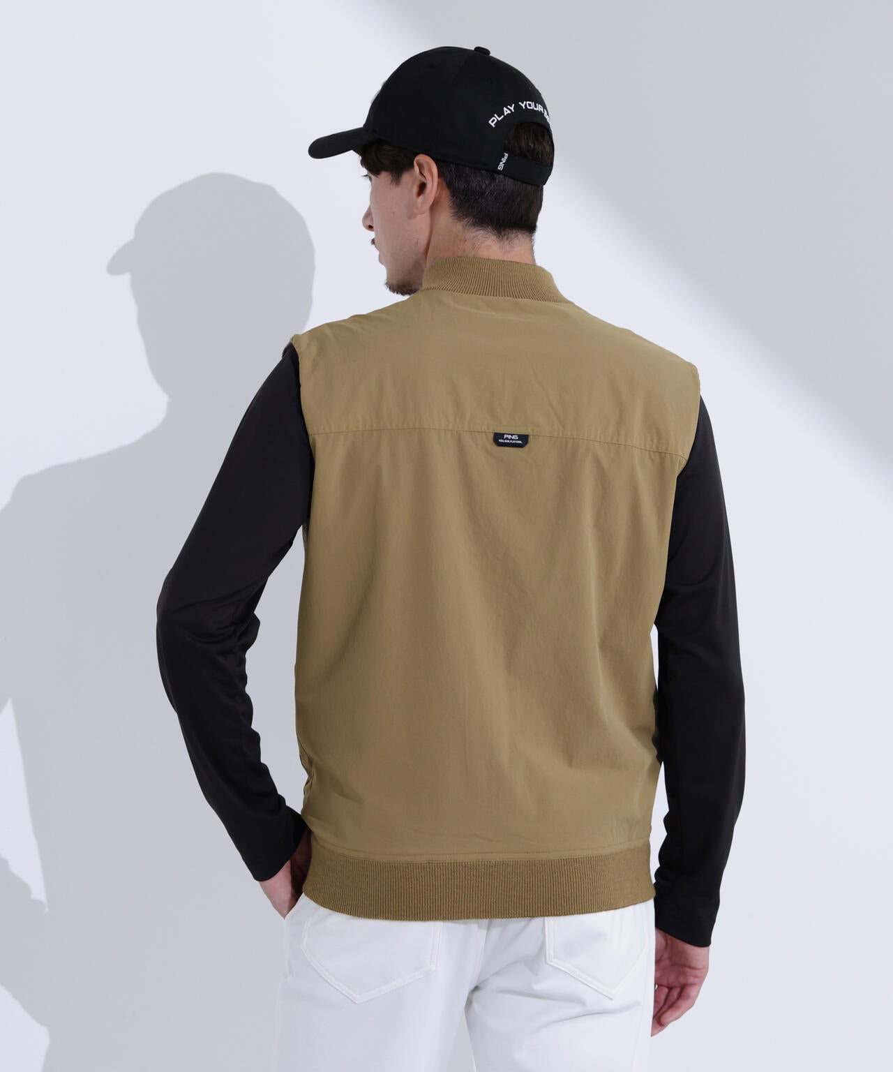 【PING APPAREL】プレーンニット/布帛 リバーシブルフルジップニットベスト <PERFORMANCE> (MENS)